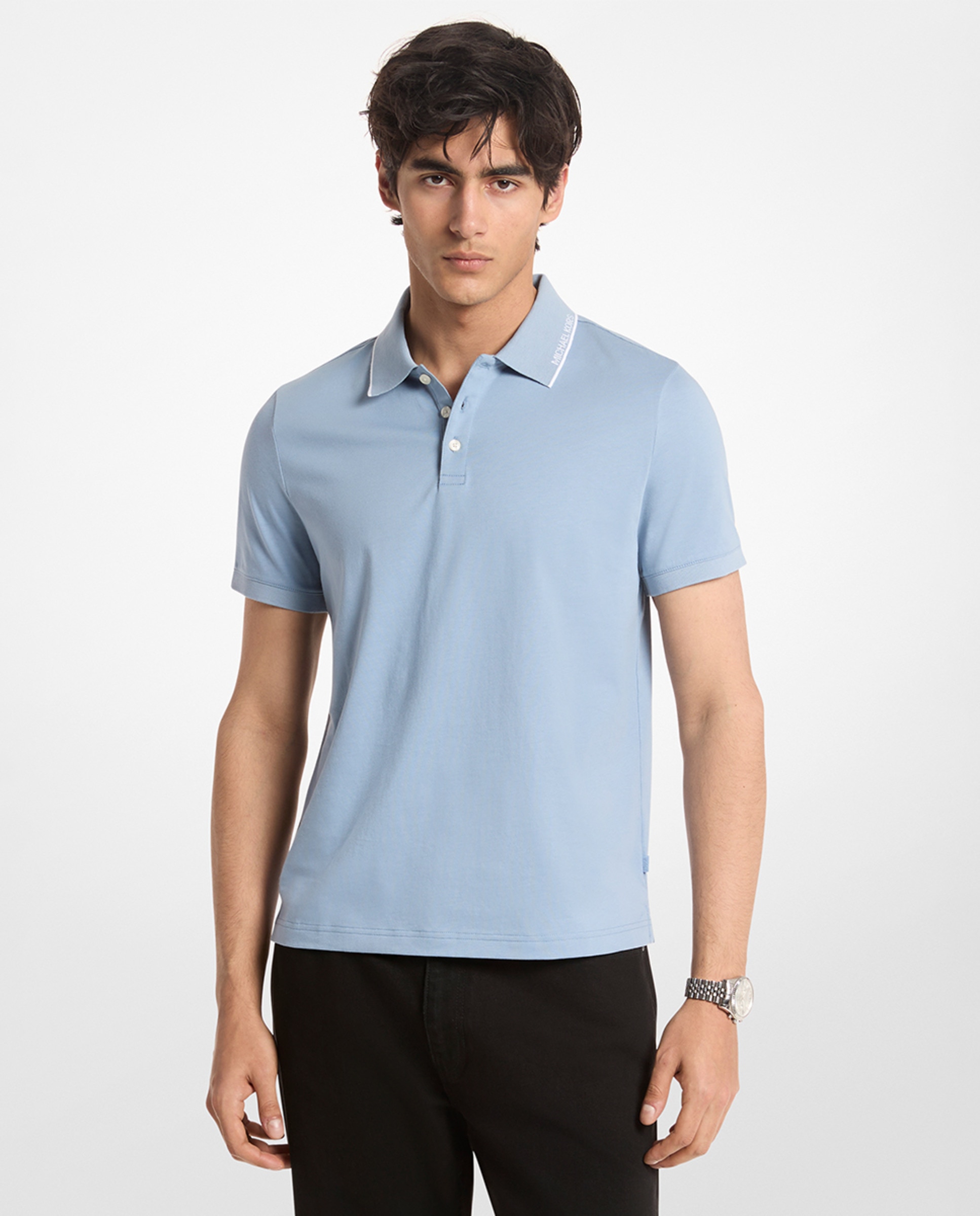 Imagem 0 de Pólo de Manga Curta com Vivos em Contraste e Detalhe da Marca na Lateral do Colarinho