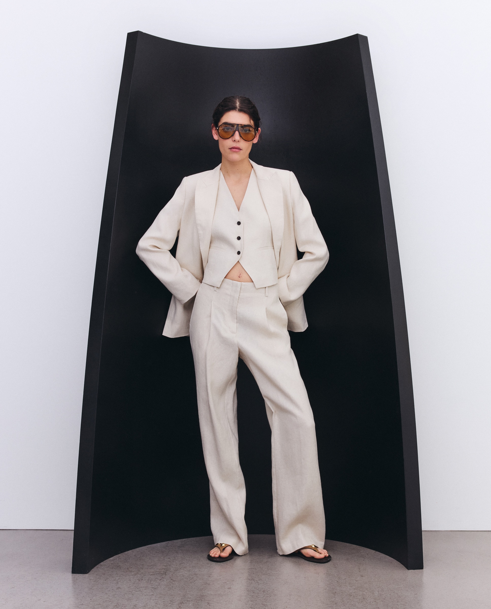 Colete de Linho 120 Cru-4