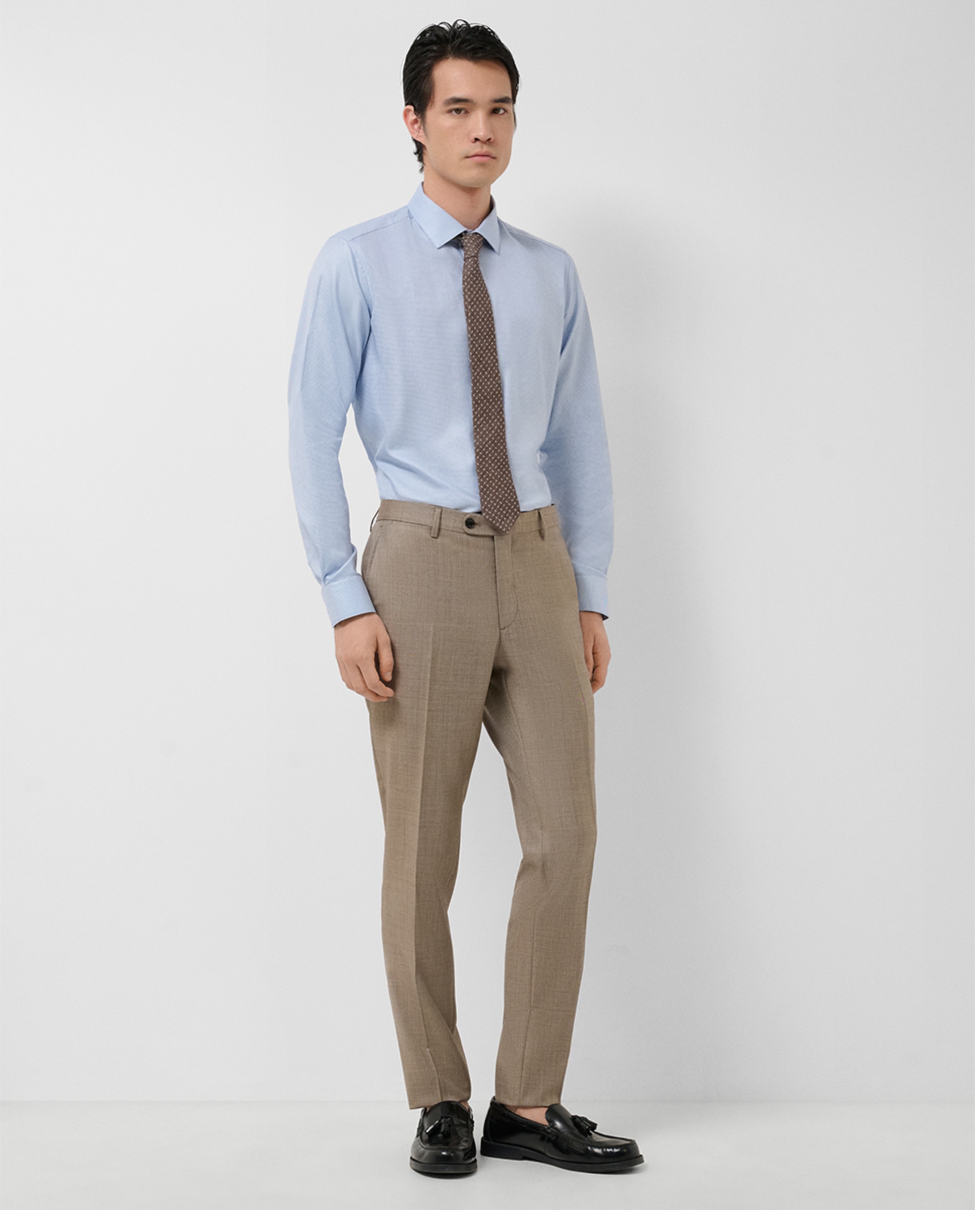 Camisa Formal Slim Fit com Micro Desenho Azul-claro-4