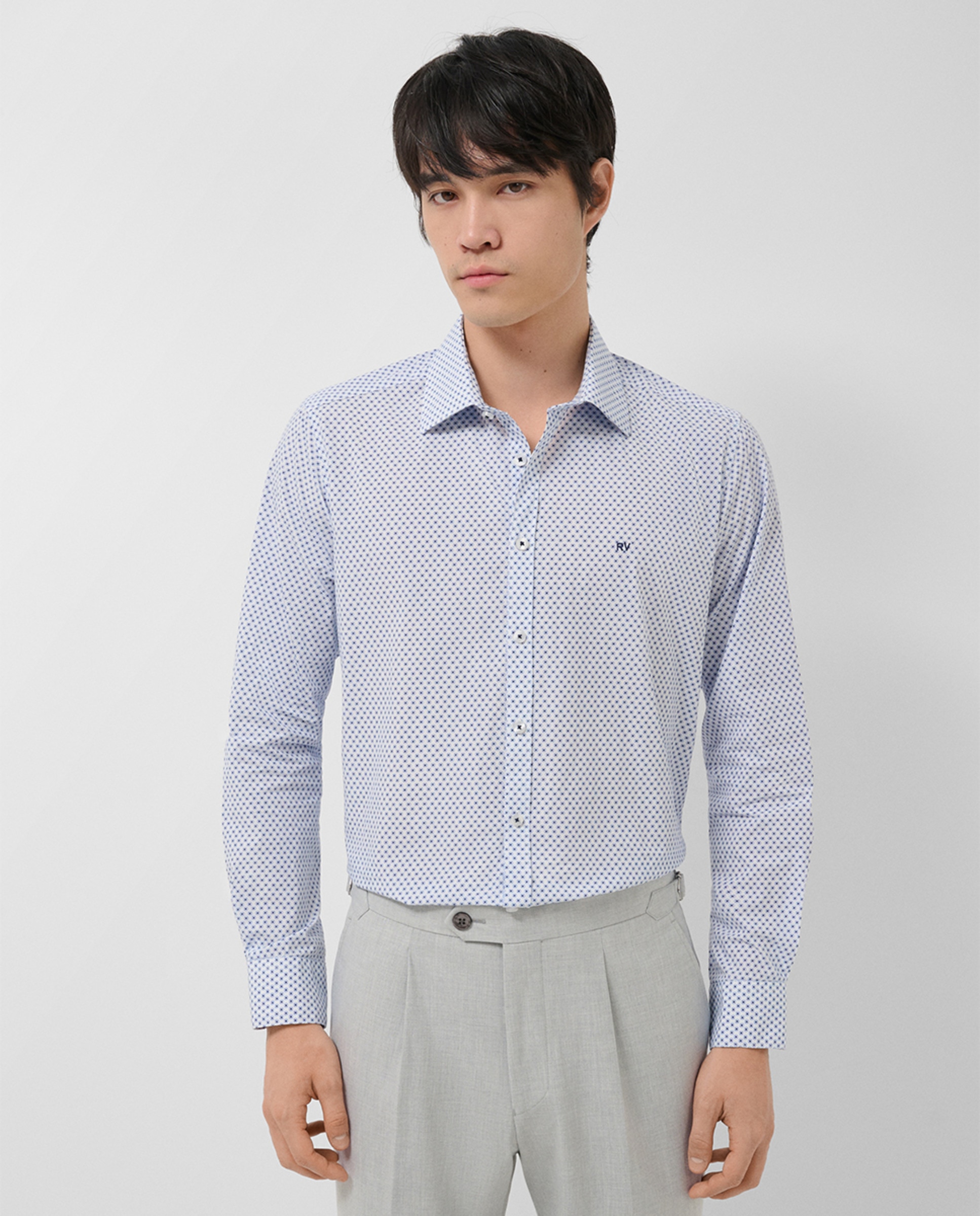 Imagem 0 de Camisa Casual Regular Fit com Estampado Geométrico