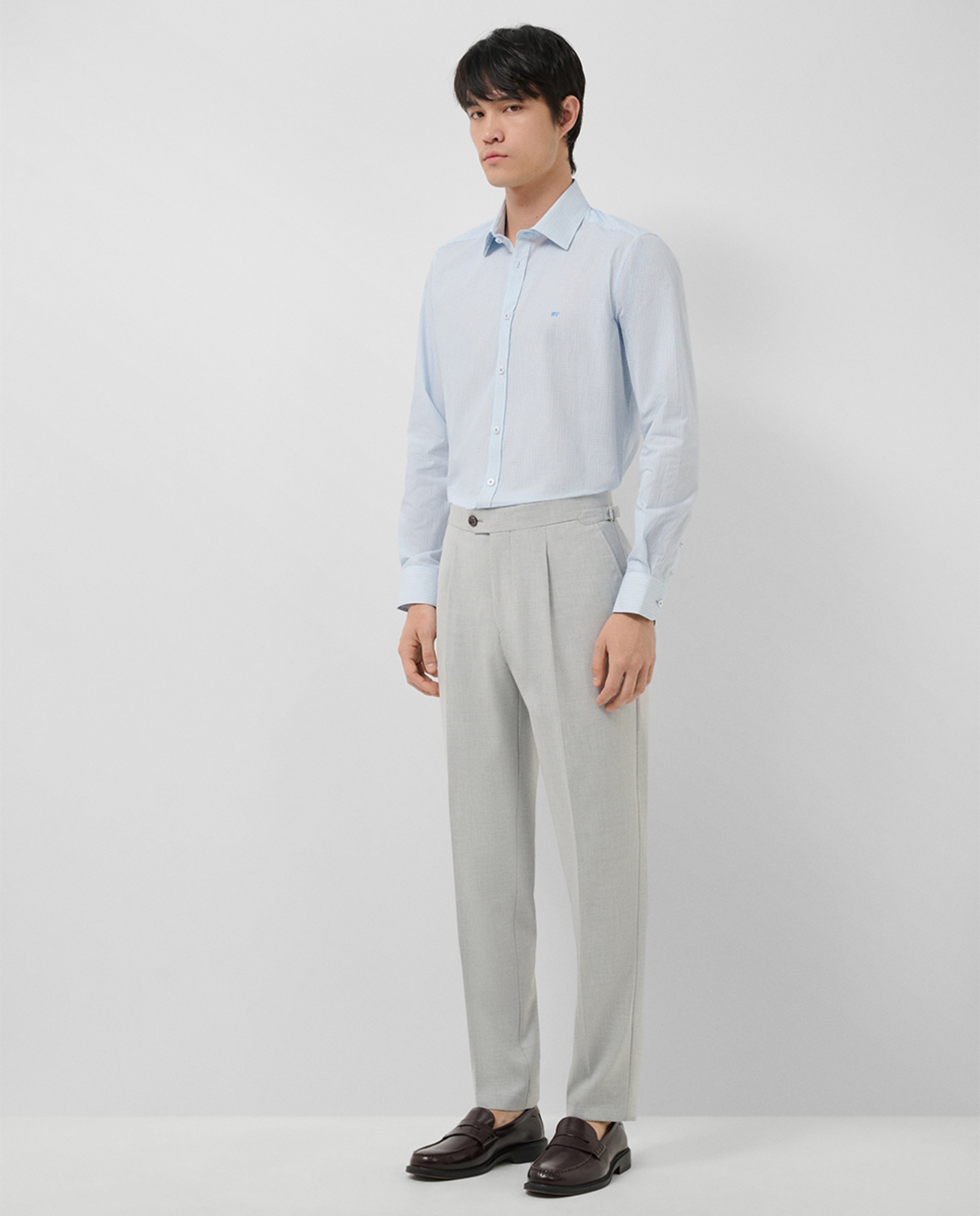 Camisa Casual Slim Fit com Estampado Geométrico Turquesa-4