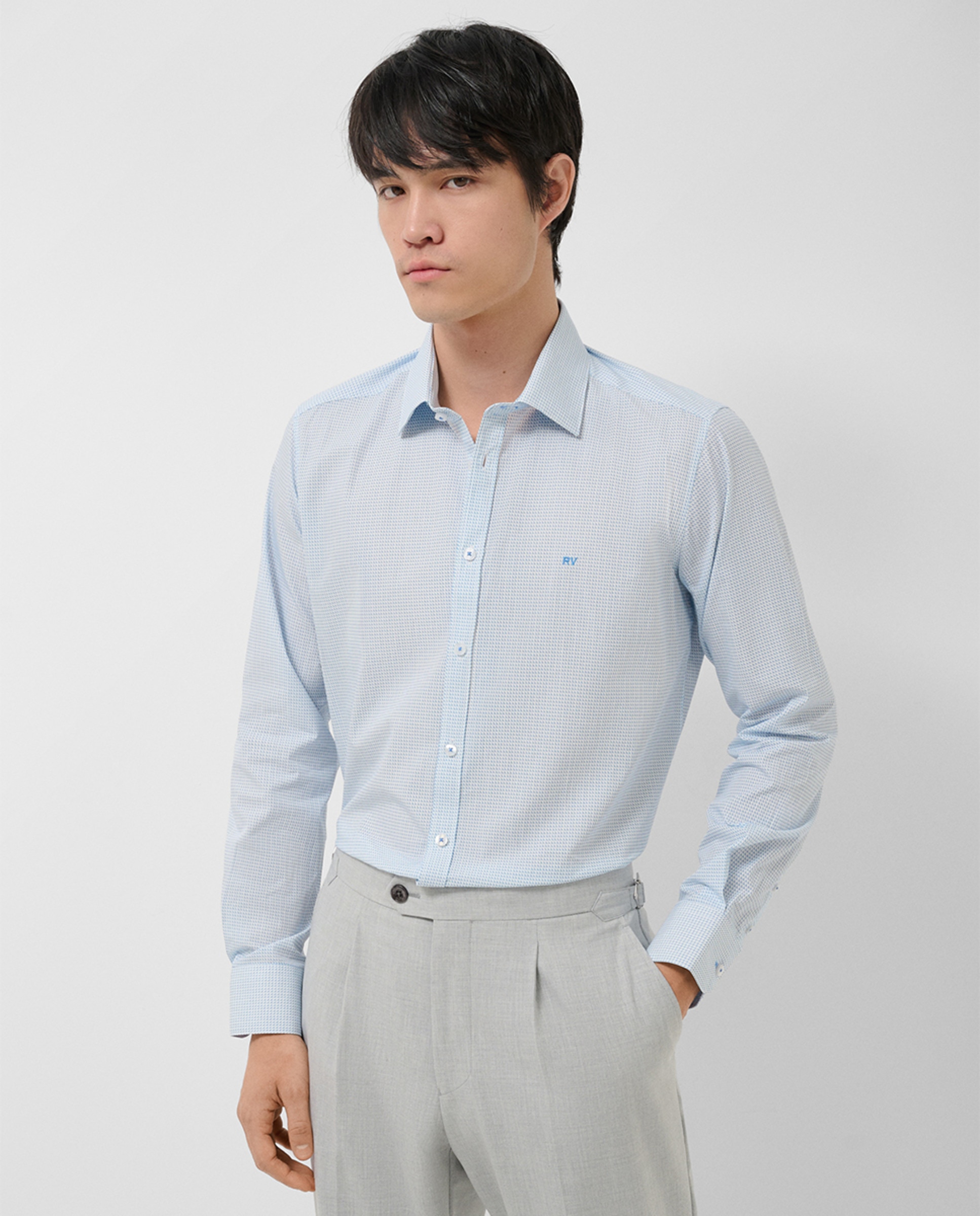 Imagem 0 de Camisa Casual Slim Fit com Estampado Geométrico