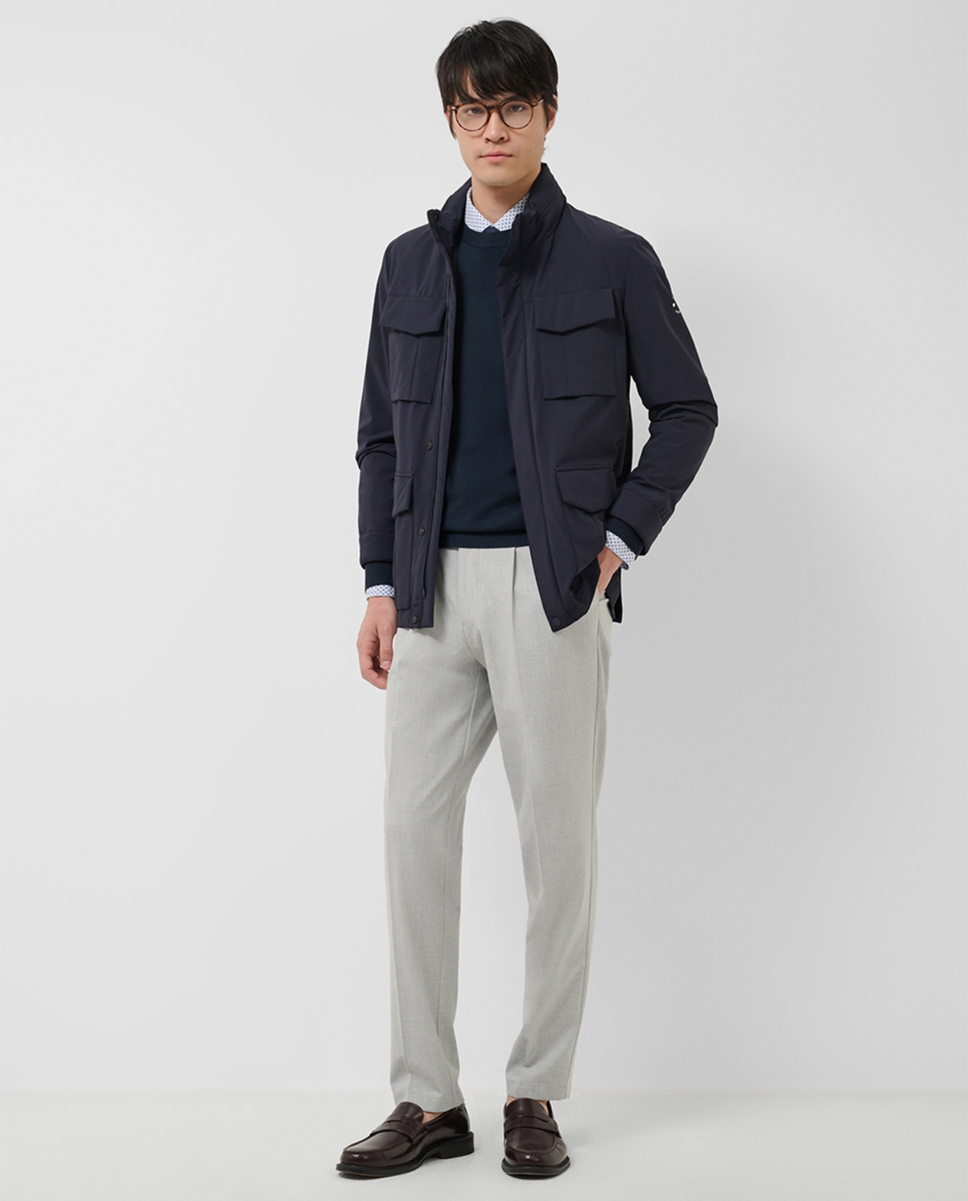 Parka Técnica com Quatro Bolsos Azul-marinho-4