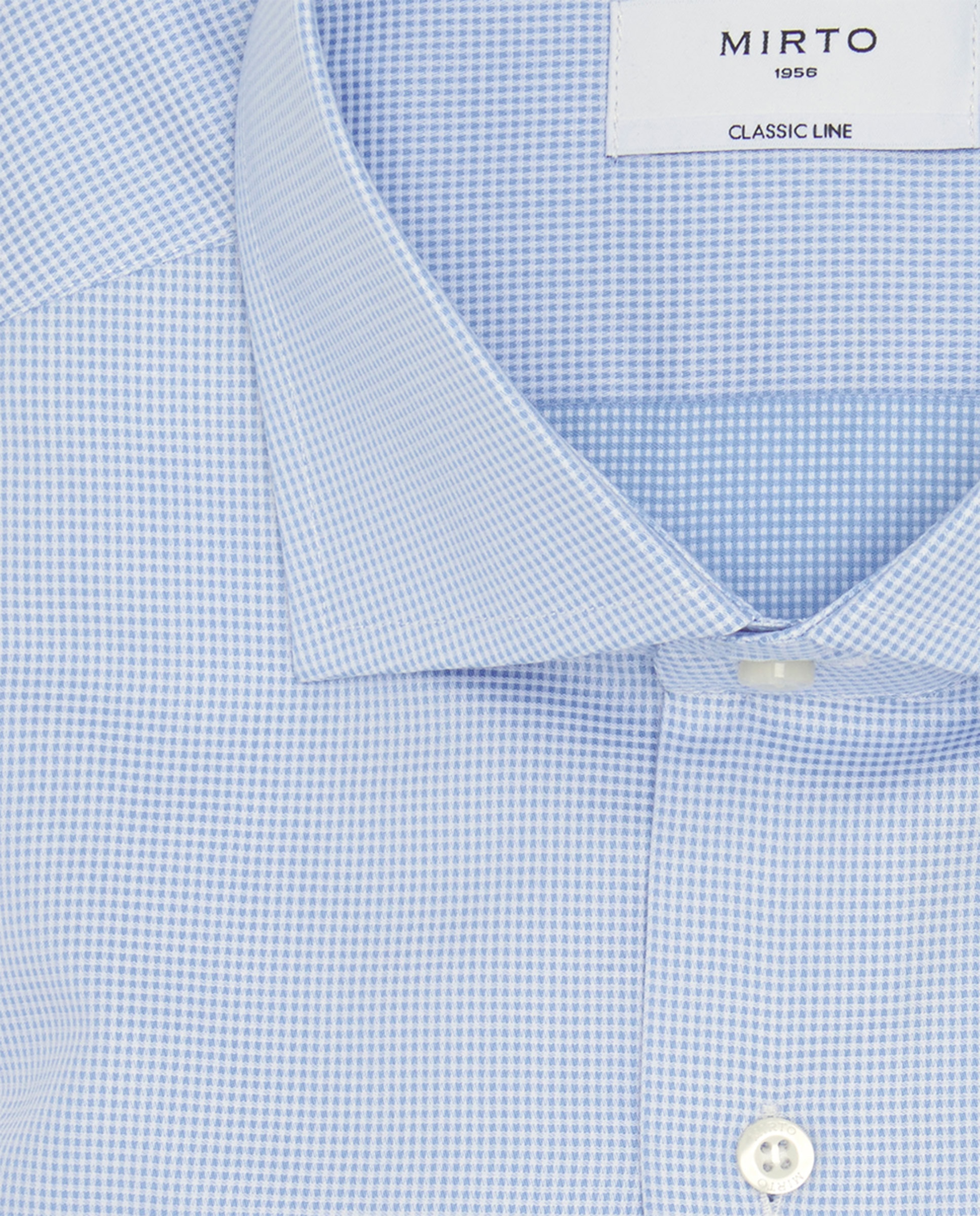 Camisa Clássica Lisa com Manga Comprida Azul-claro-4