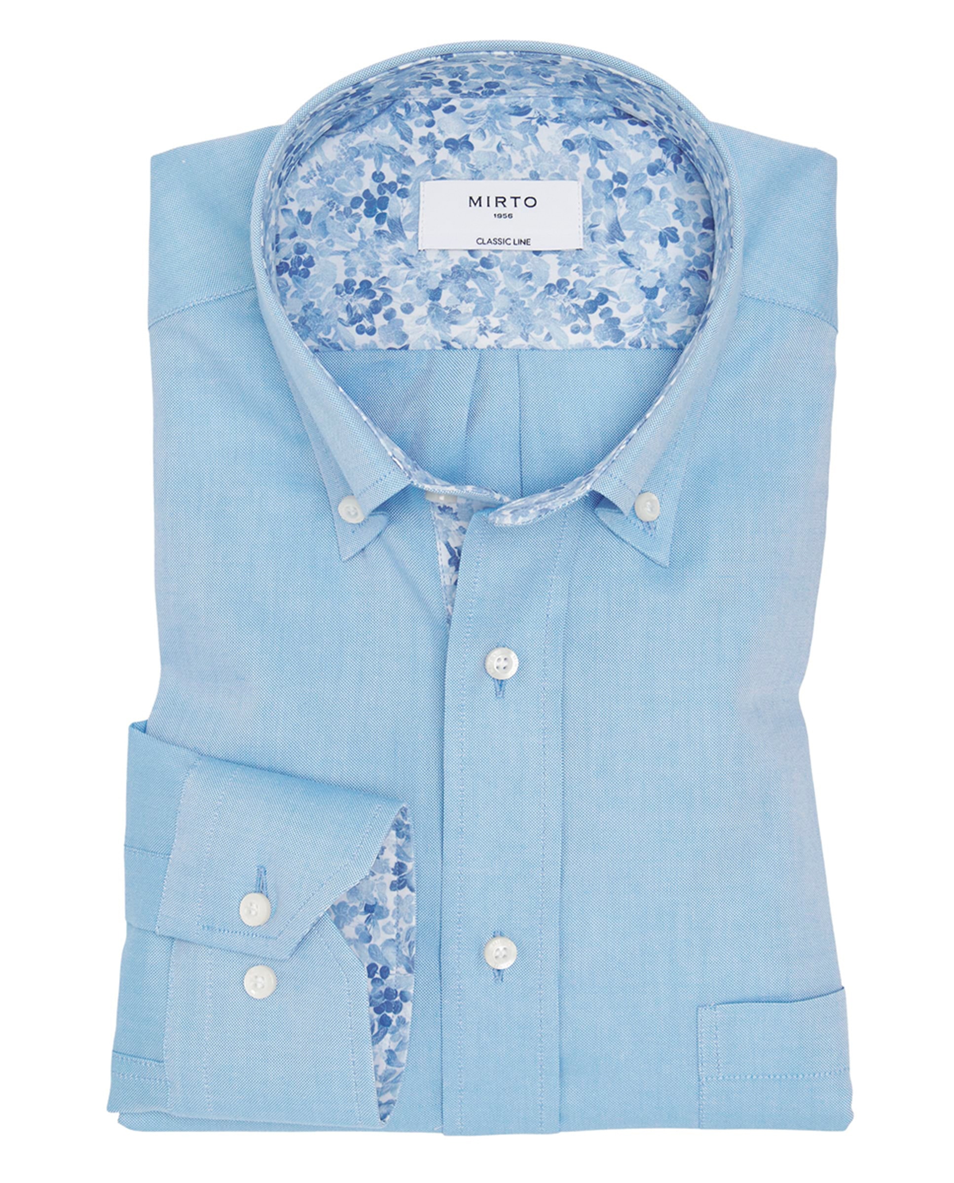 Camisa Casual de Manga Comprida Pinpoint Azul-3