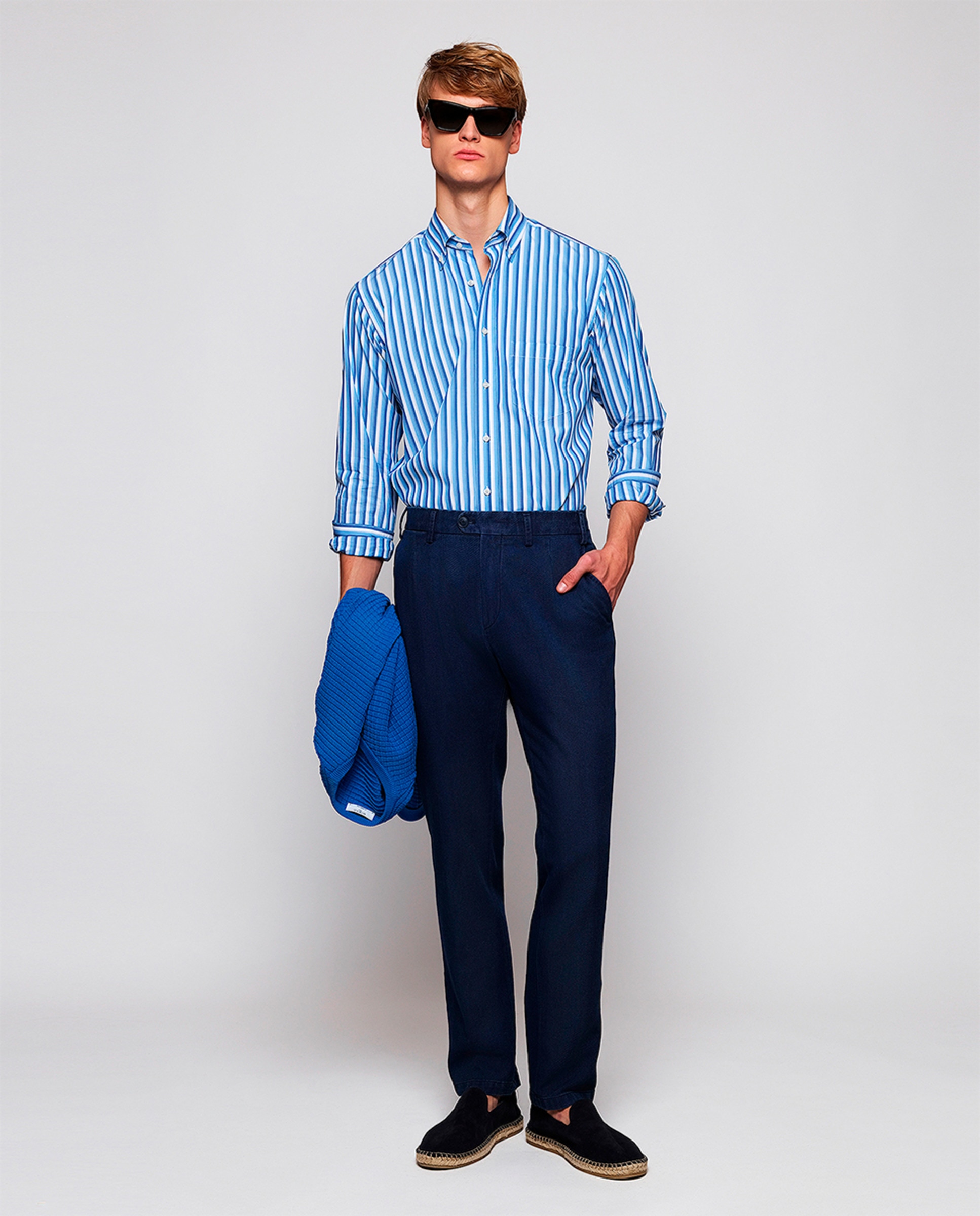 Camisa de hombre casual manga larga - Mirto - Azul Azul-5