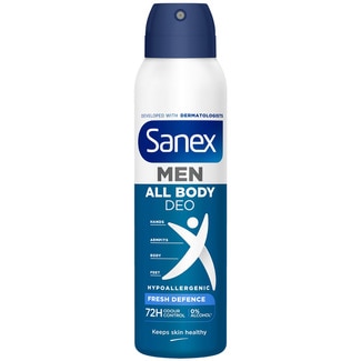 desodorante Todo el Cuerpo hipoalergénico Fresh Defence Total 72h spray 150 ml - Sanex Men