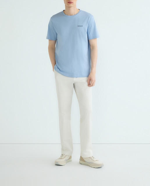 Imagen 0 de Camiseta de hombre de manga corta con cuello redondo y logo bordado