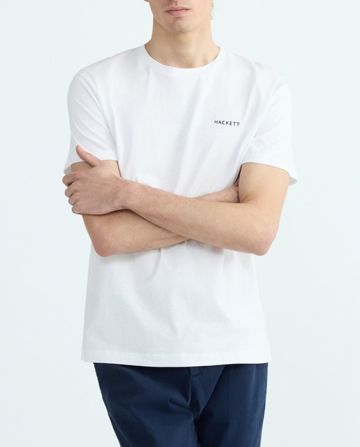 Imagen 0 de Camiseta de hombre de manga corta con cuello redondo y logo bordado