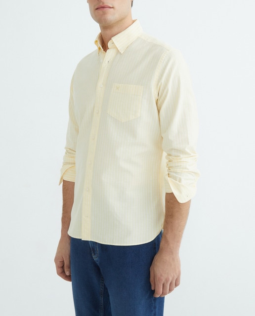 Imagen 0 de Camisa de hombre classic fit de rayas oxford con bolsillo