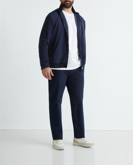 Imagen 0 de Pantalón chino de hombre azul marino corte regular tallas grandes
