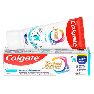 Pasta de Dentes Total 7-12 Anos Menta Suave embalagem 50 ml - Colgate