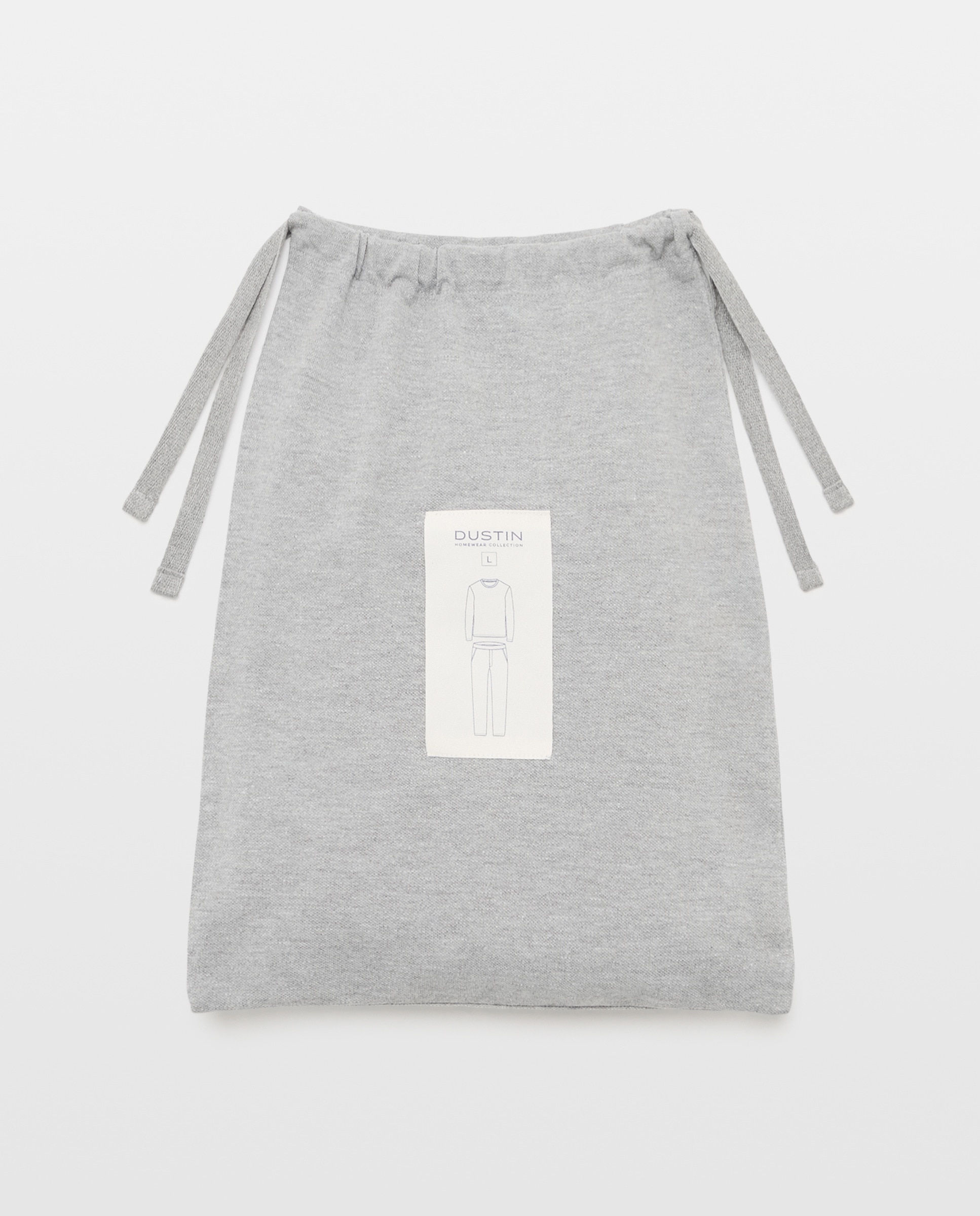 Pijama Comprido Liso Cinzento-claro-5