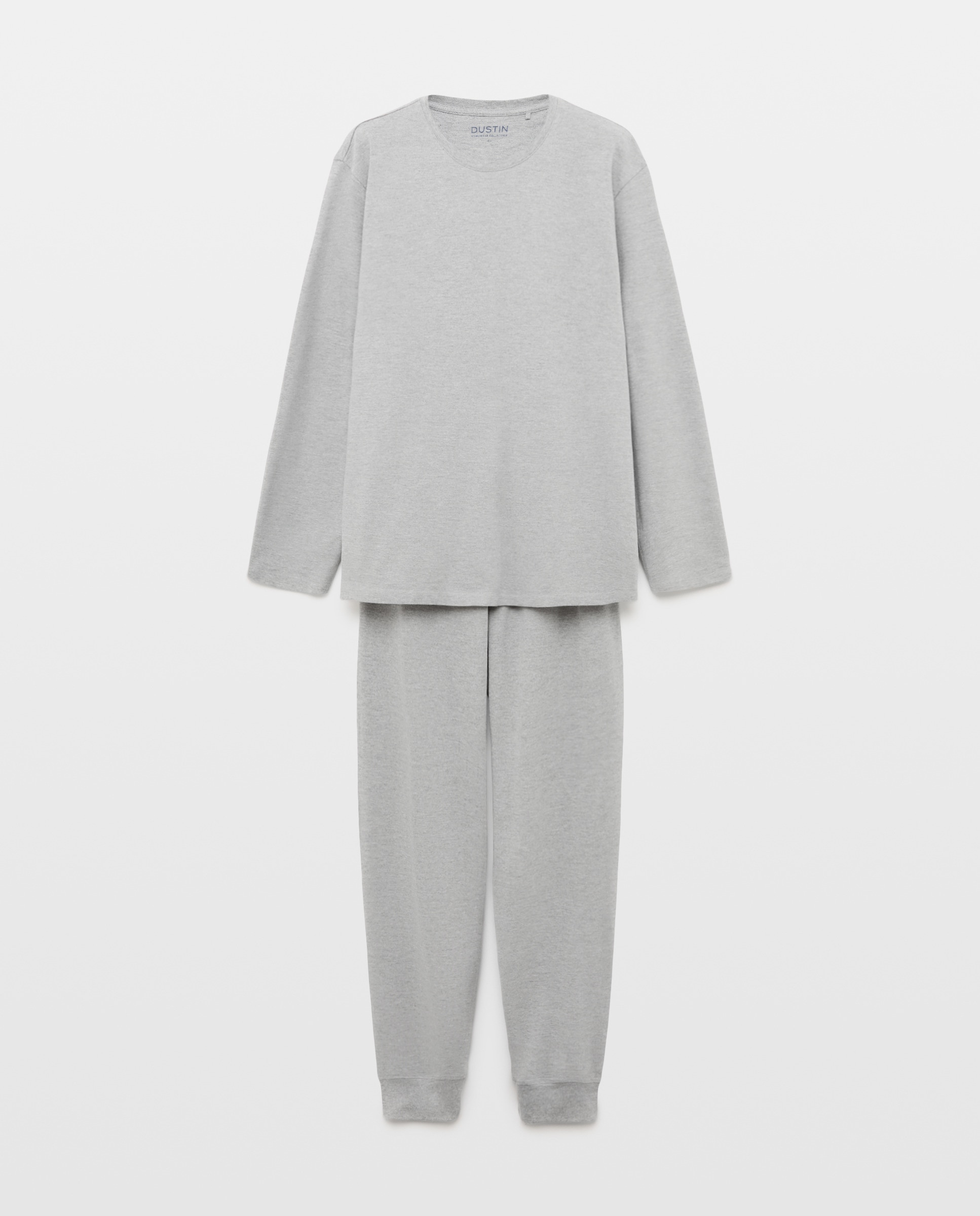 Pijama Comprido Liso Cinzento-claro-3