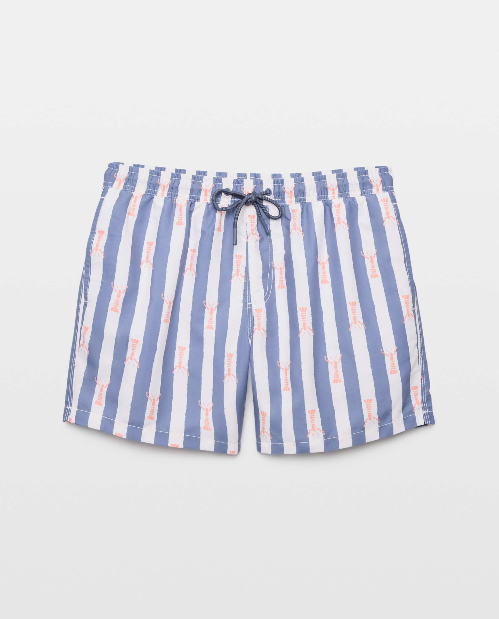 Bañador estampado rayas & langosta hombre 400 Azul-3