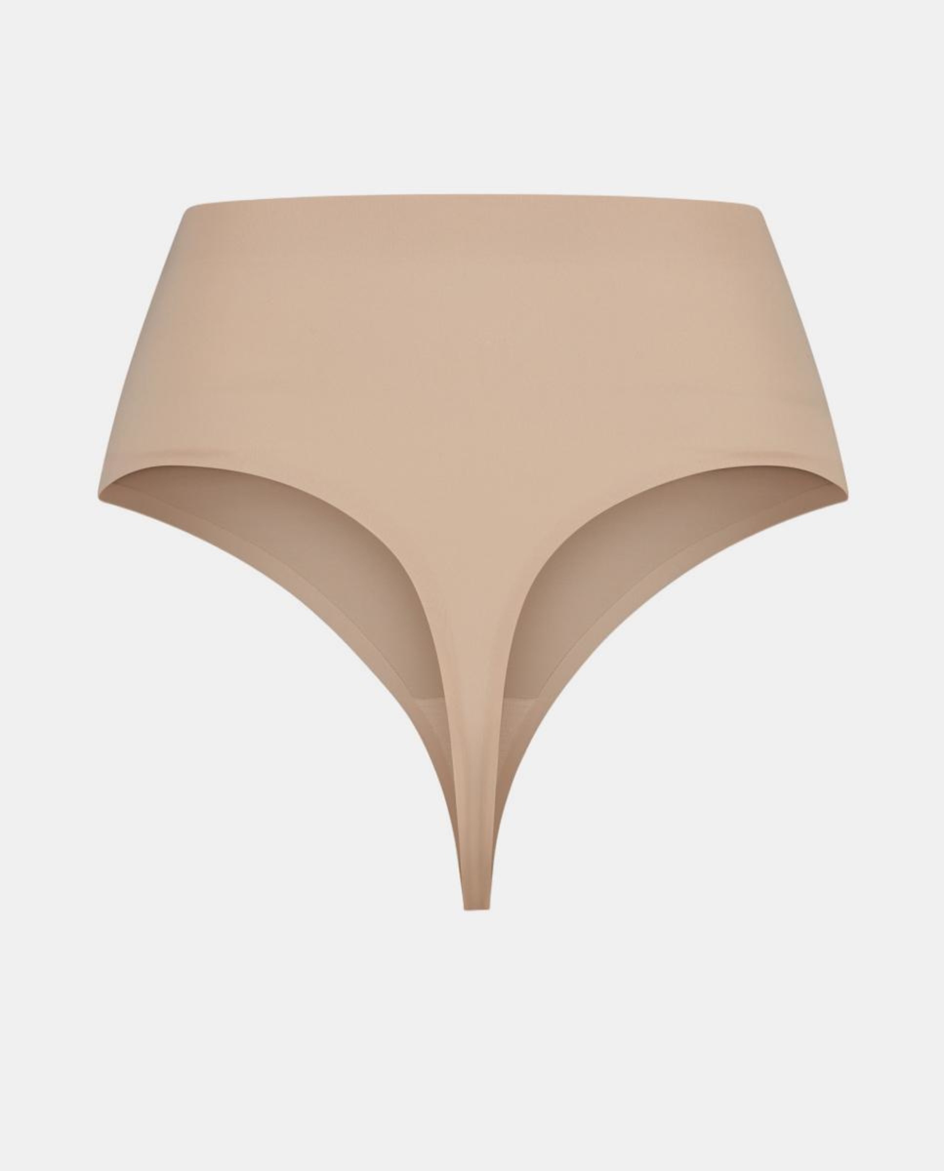 Tanga Adelgaçante de Cintura Média de Controlo Ligeiro e Tecido Suave e Invisíveis Bege-4