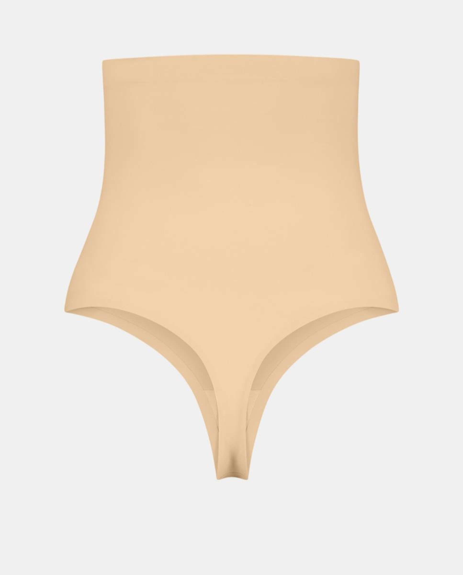 Tanga Adelgaçante de Cintura Subida de Controlo Ligeiro e Tecido Suave e Invisíveis Bege-4