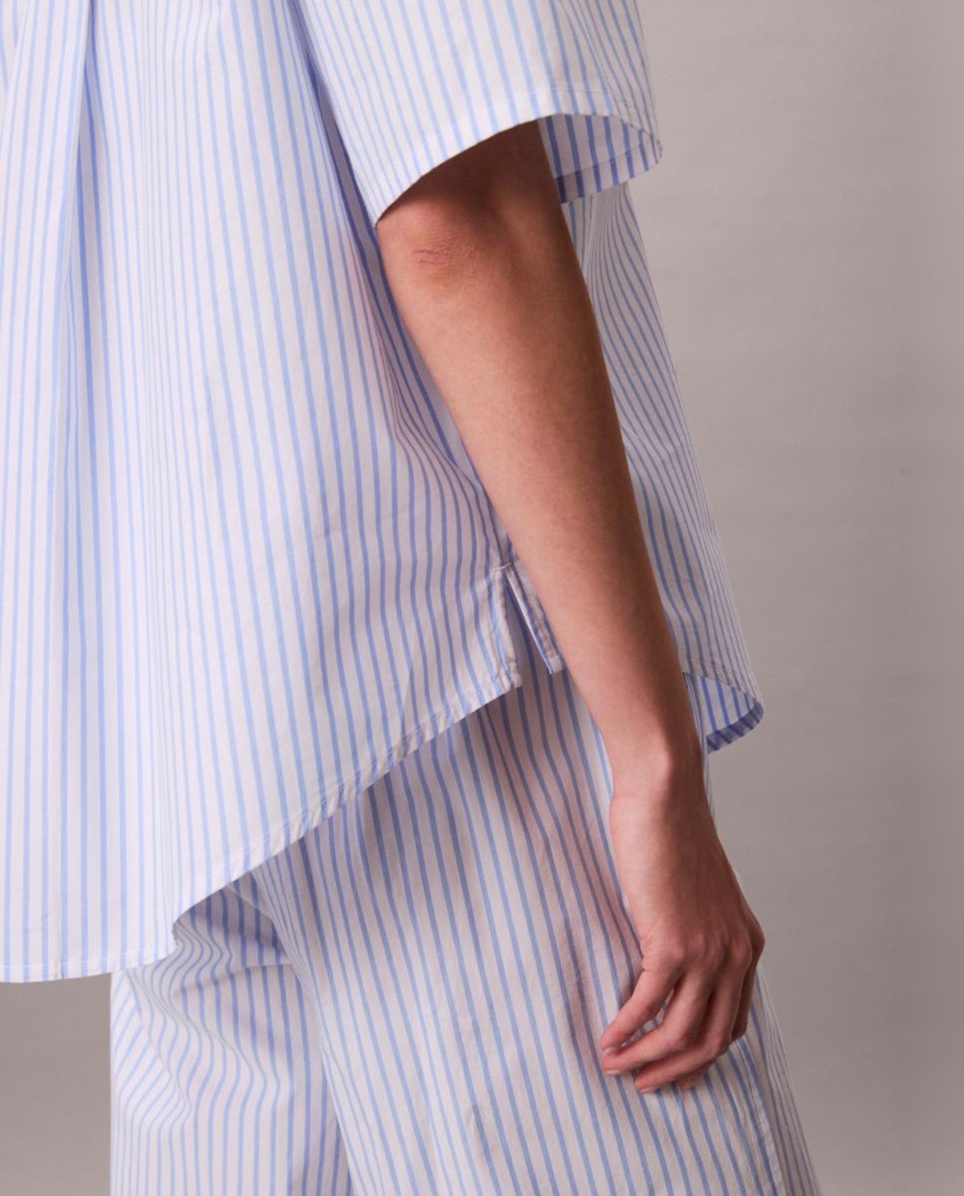 Camisa de Pijama Cotton Poplin Azul-5