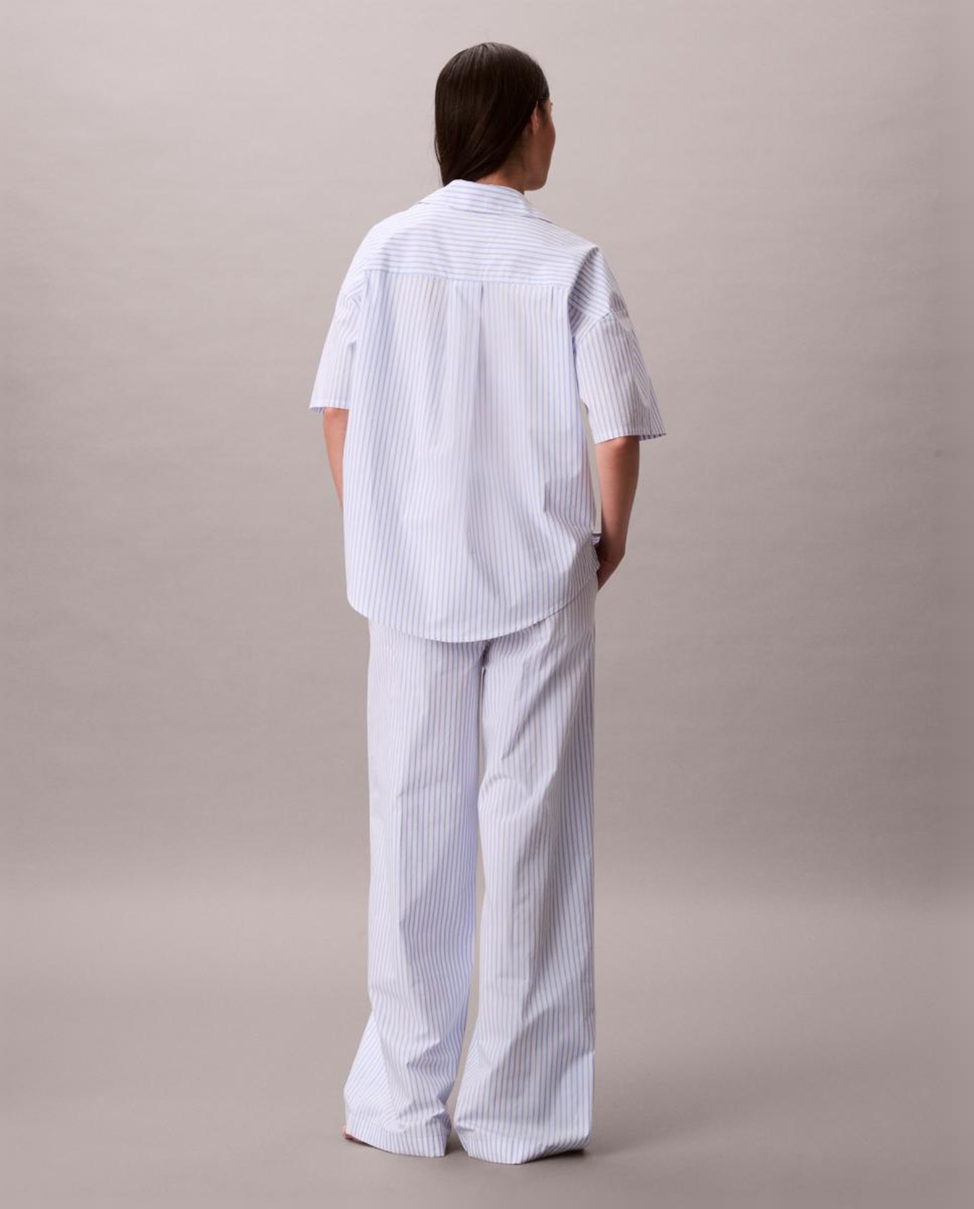 Camisa de Pijama Cotton Poplin Azul-3