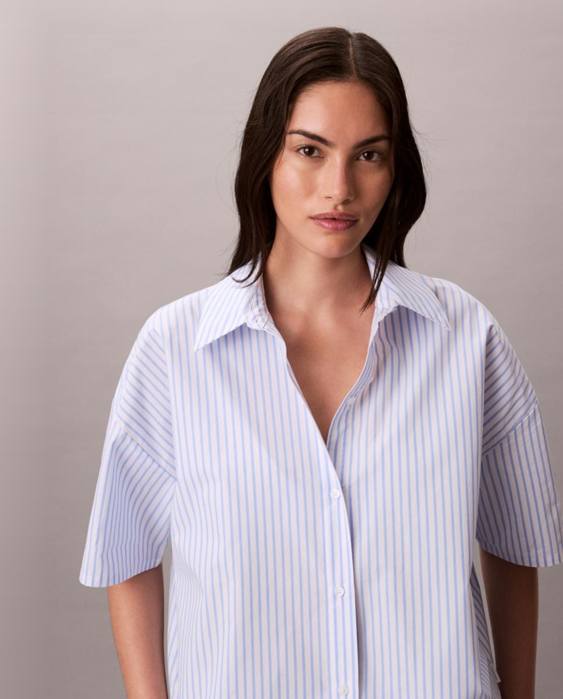 Camisa de Pijama Cotton Poplin Azul-2