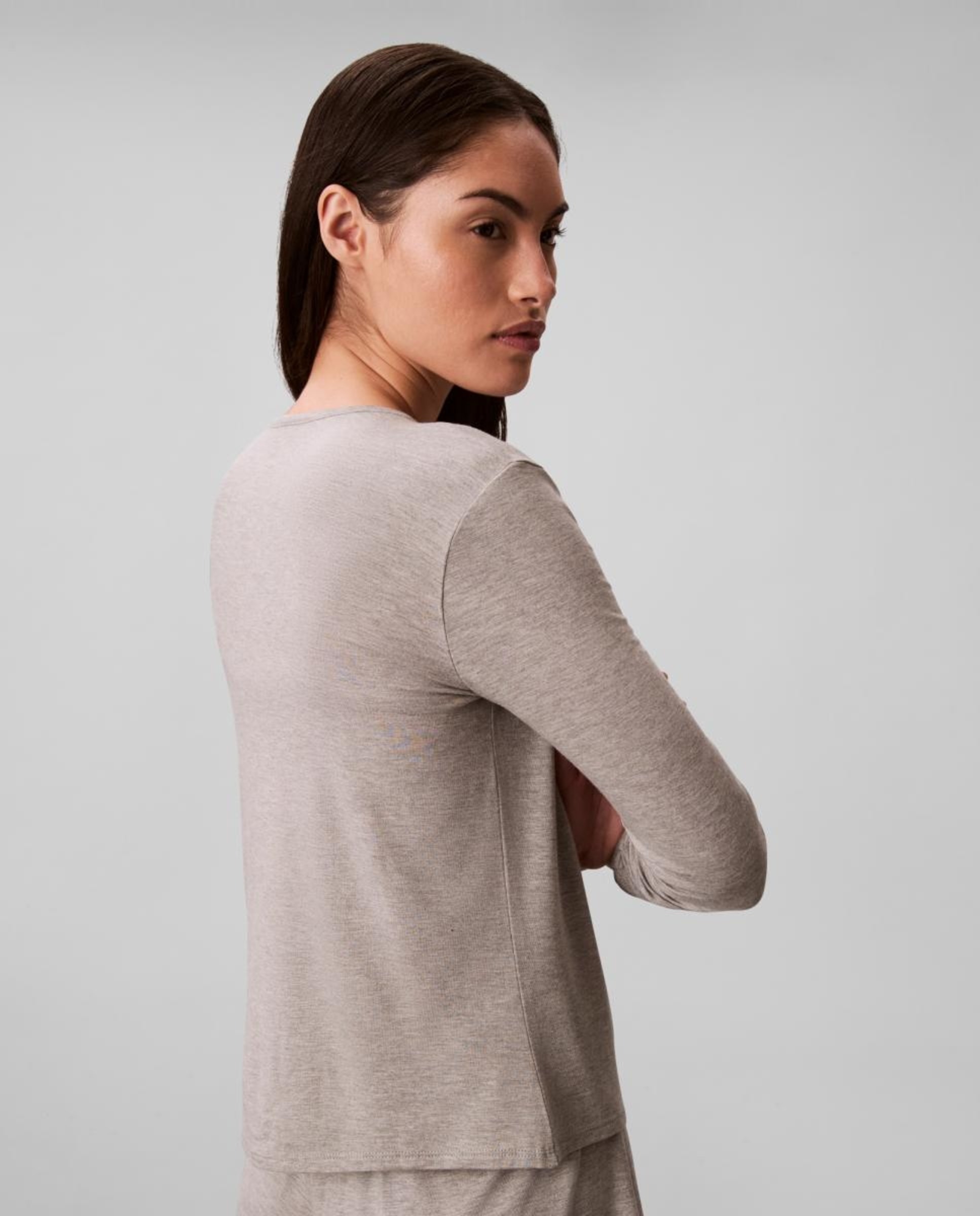 Cardigan de Manga Comprida Ultra Soft Modal Cinzento-5