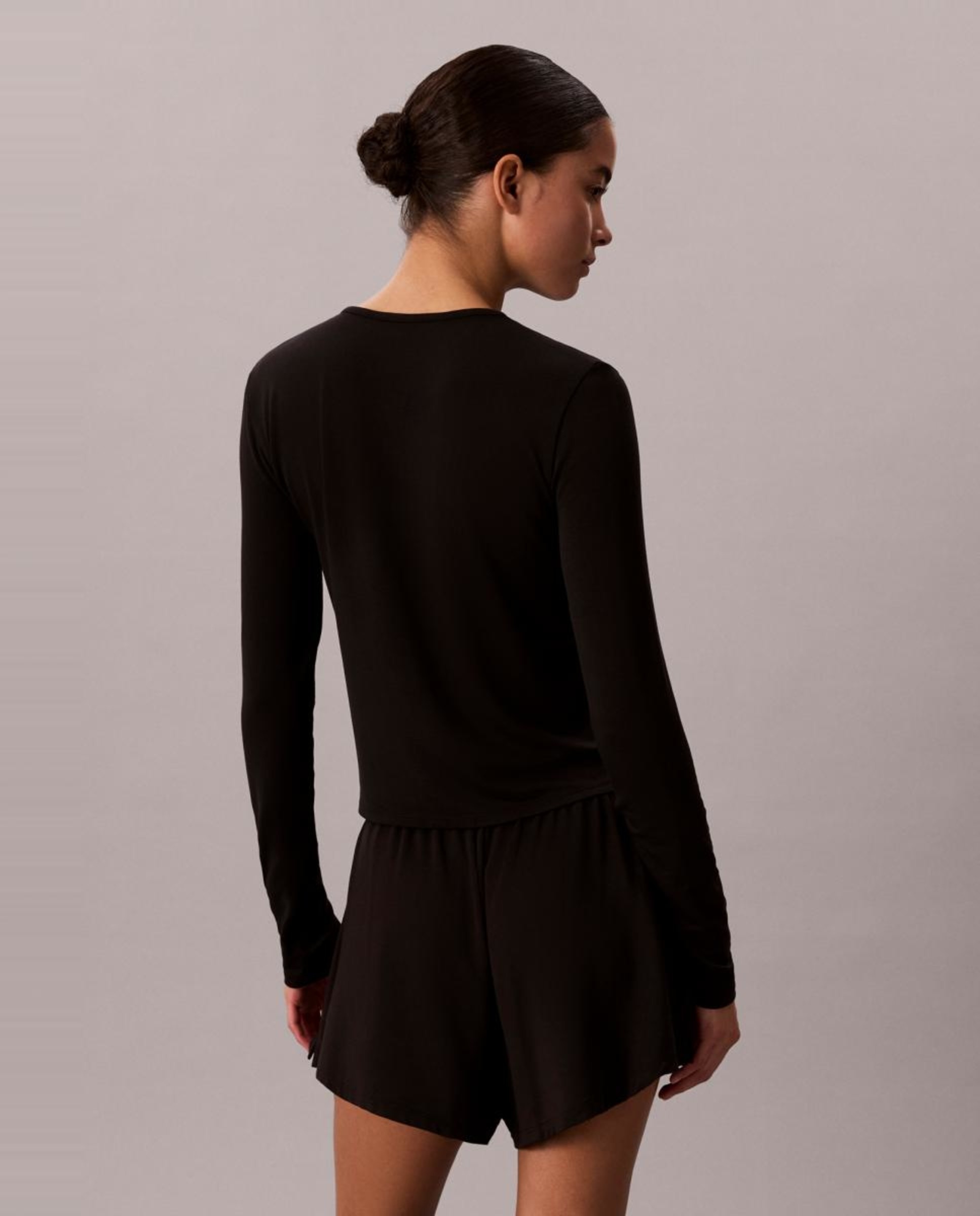 Cardigan de Manga Comprida Ultra Soft Modal Preto-4