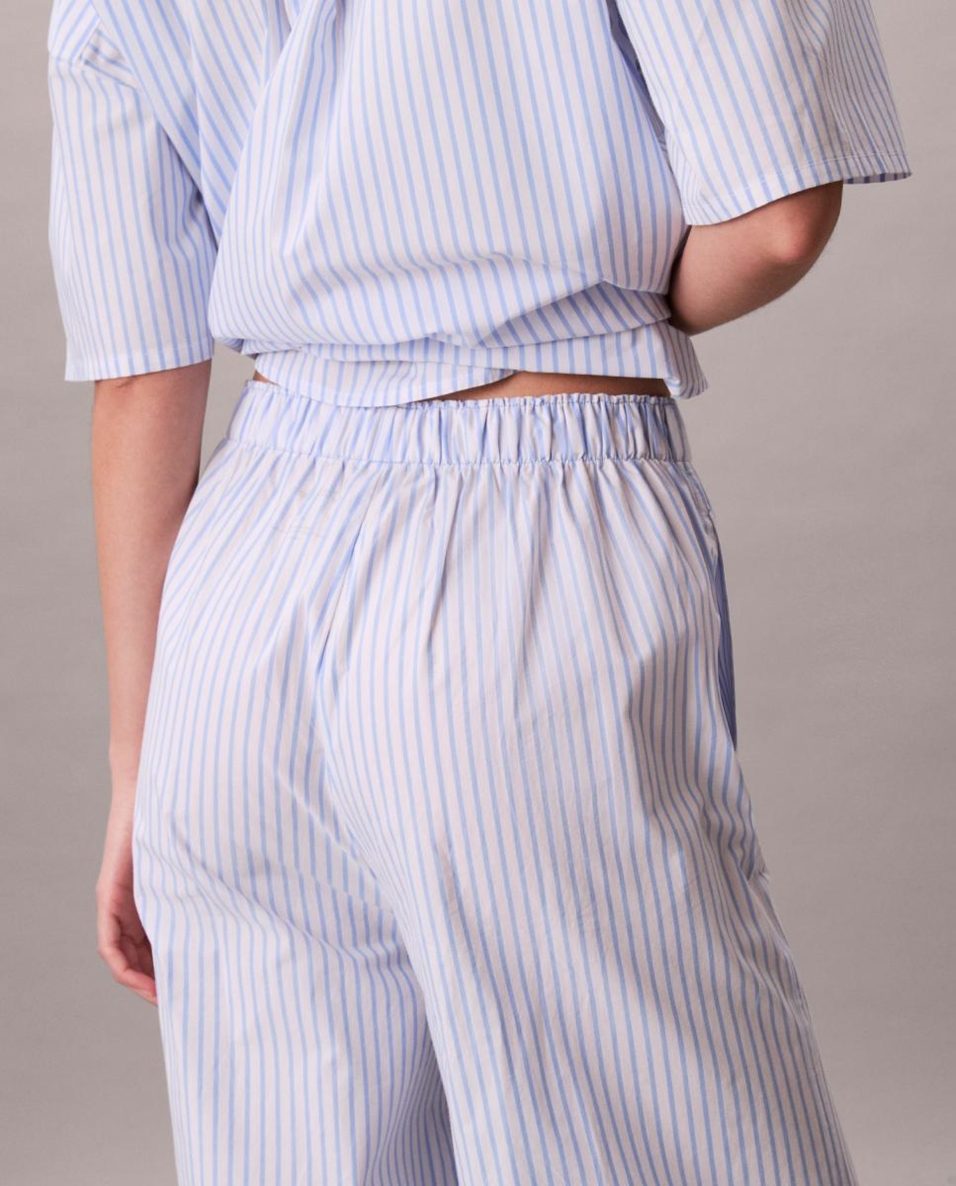 Calças de Pijama Cotton Poplin Azul-6