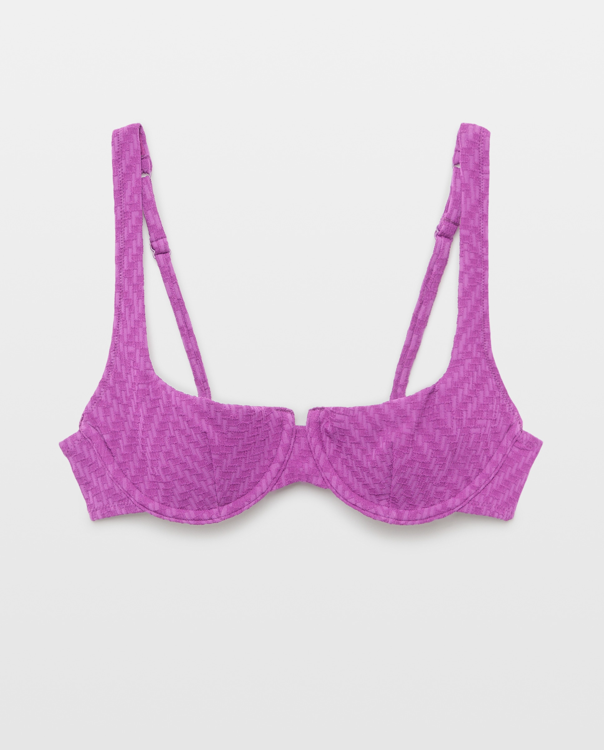 Top de biquíni com textura Roxo-4