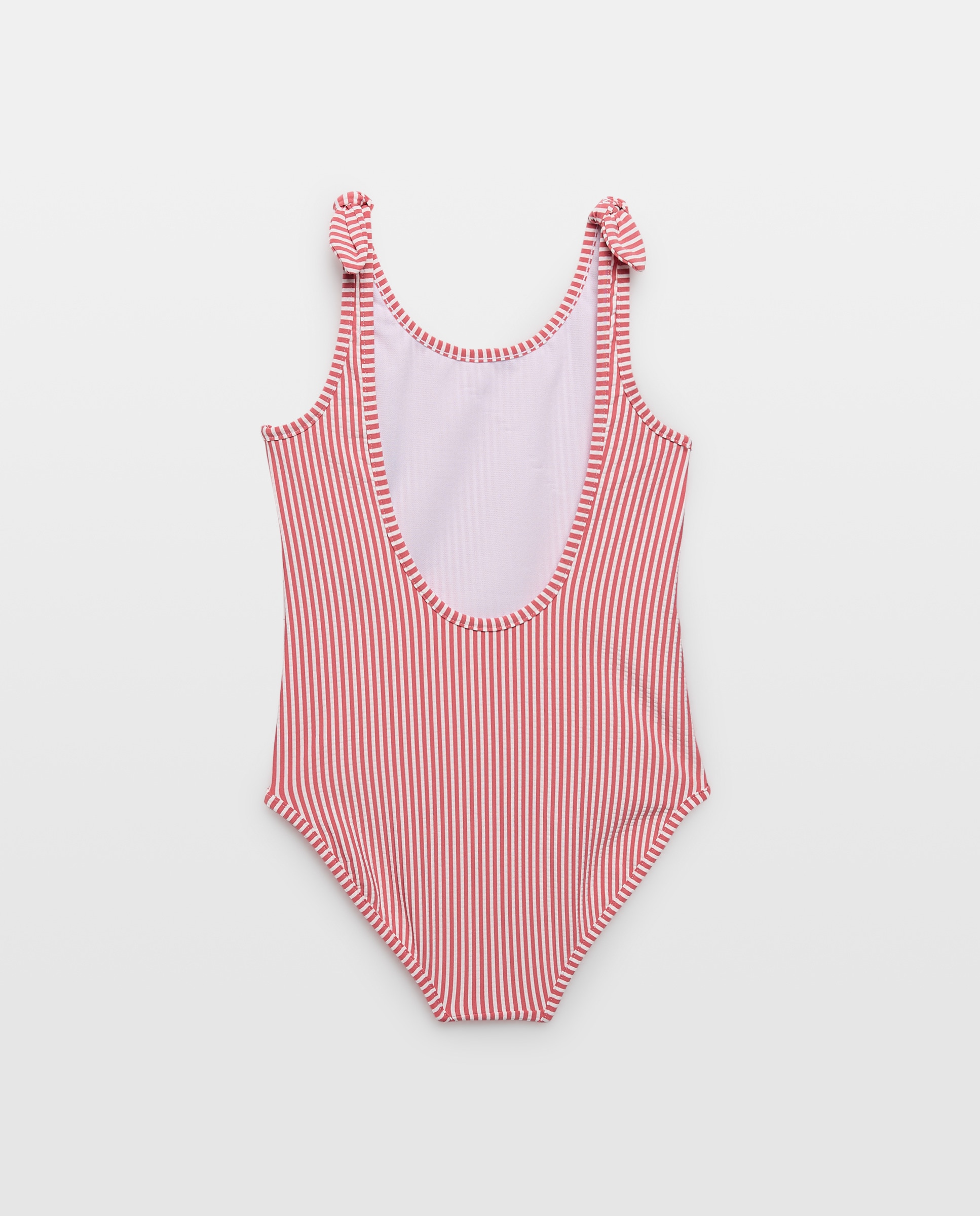 Bañador niña sencillo rayas 630 Coral-2