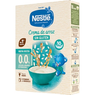 crema de arroz sin gluten 0% azúcares añadidos y producidos desde 6 meses envase 180 g - Nestle