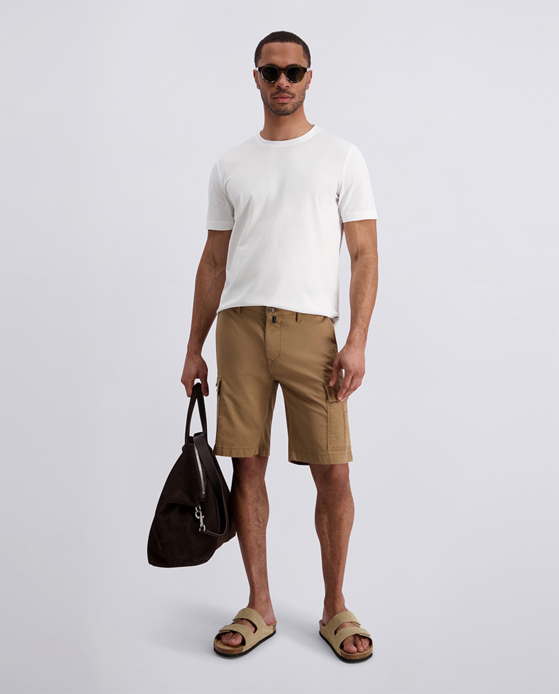 Bermudas Cargo Regular Fit Cotton Tencel - Castanho Castanho-6