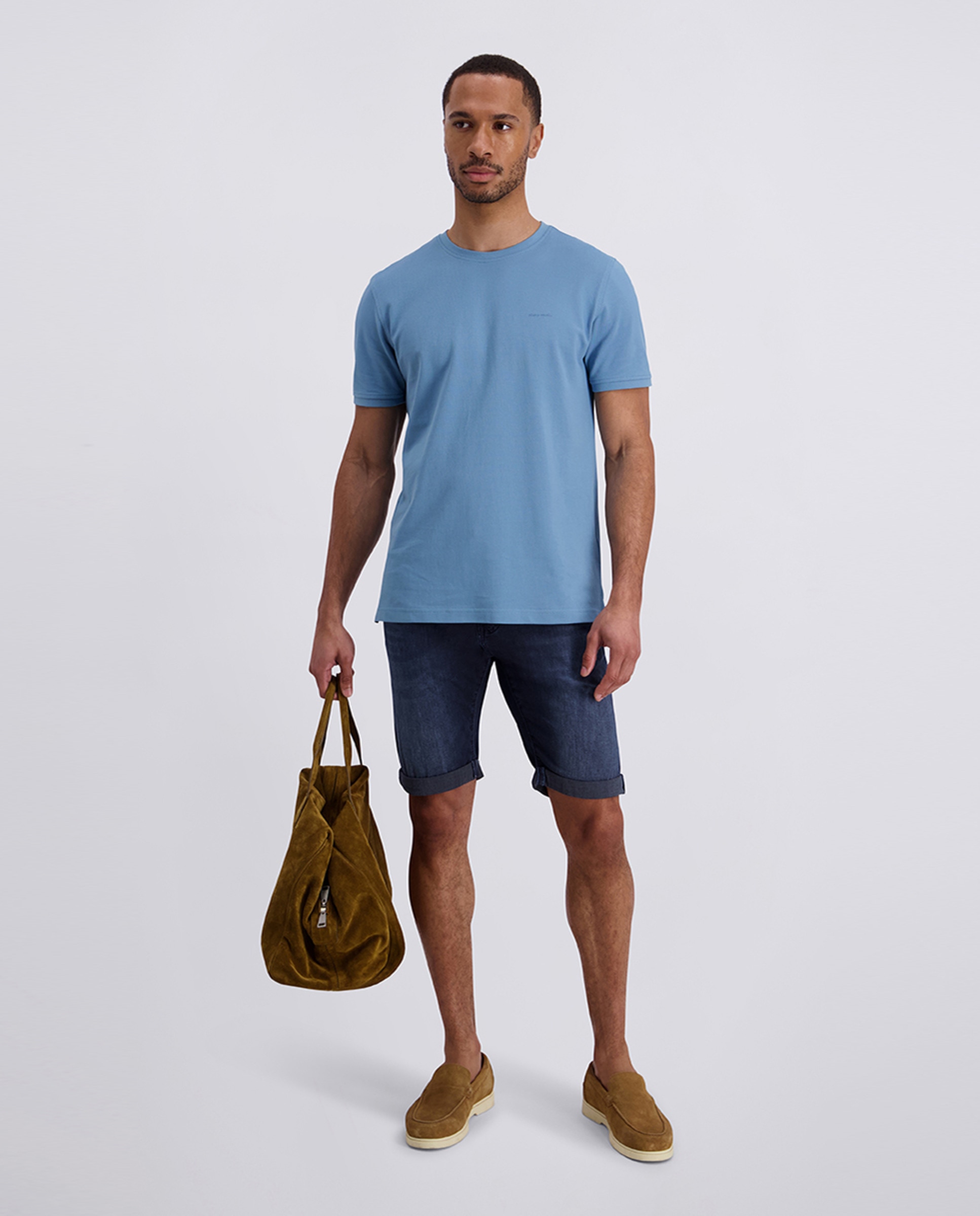 Bermudas Denim Tapered Fit Airtouch - Azul-Escuro Azul-marinho-6