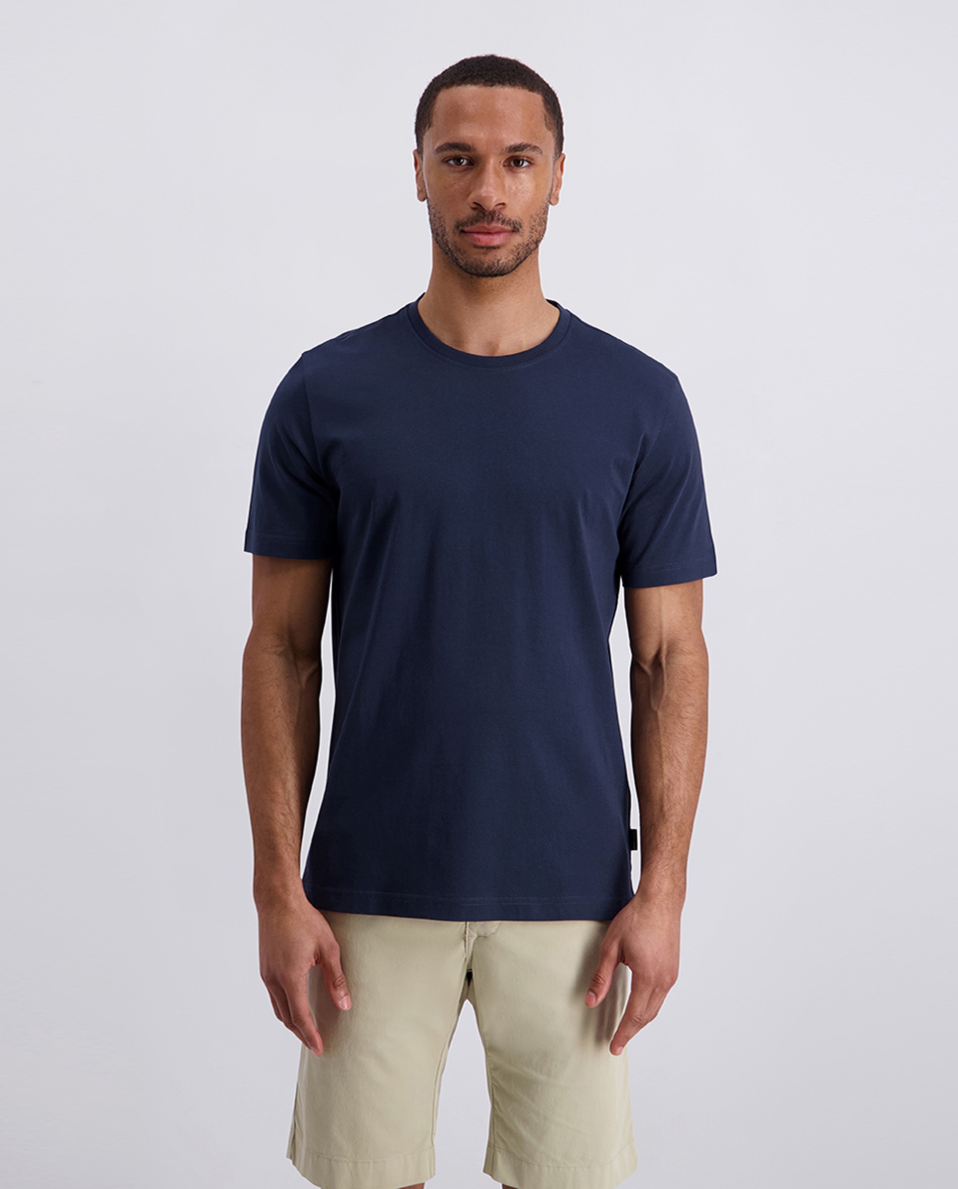 Imagem 0 de T-shirt Básica Mercerizada Custom Fit - Azul-Marinho