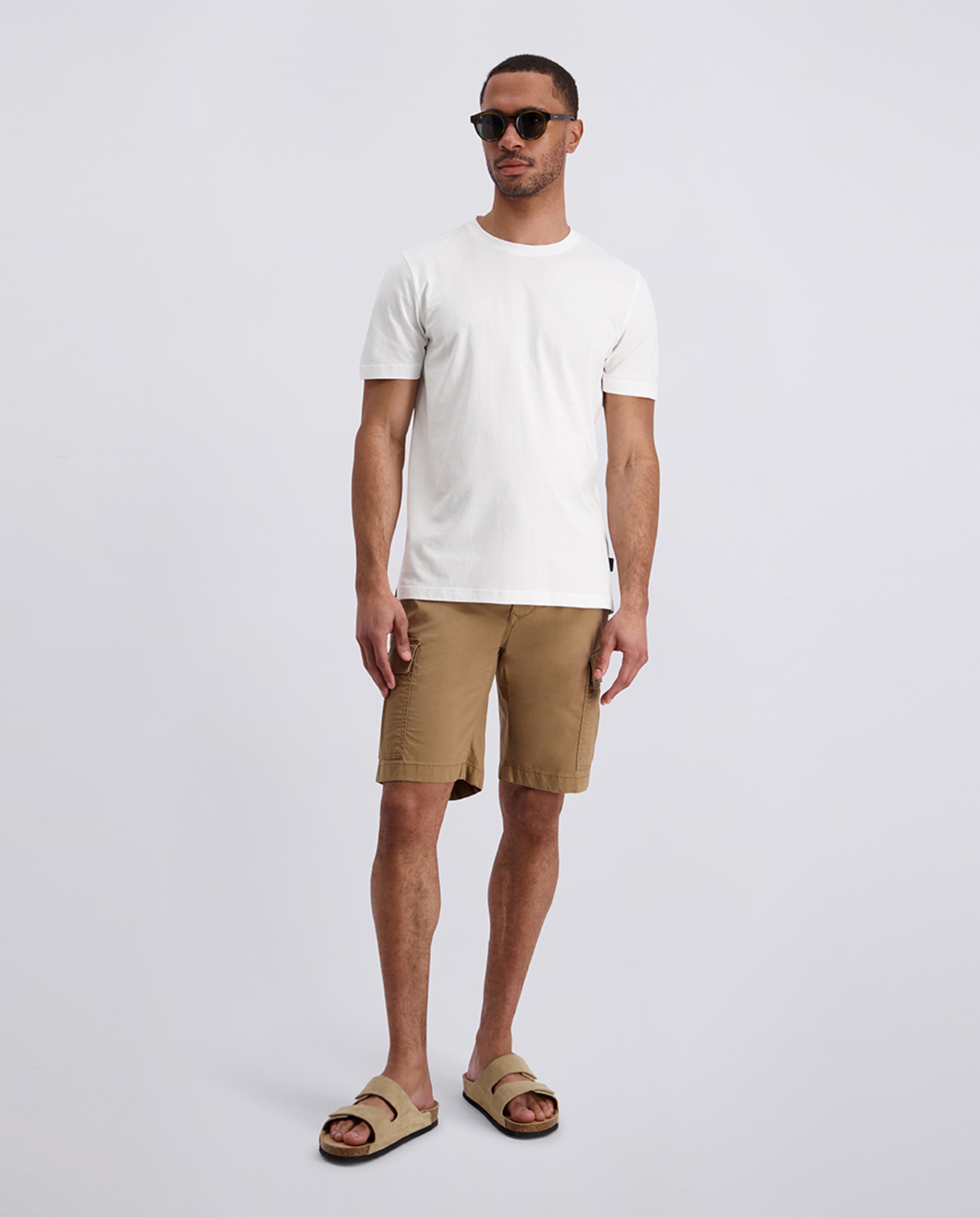 T-shirt Básica Mercerizada Custom Fit - Azul-Marinho Branco-5