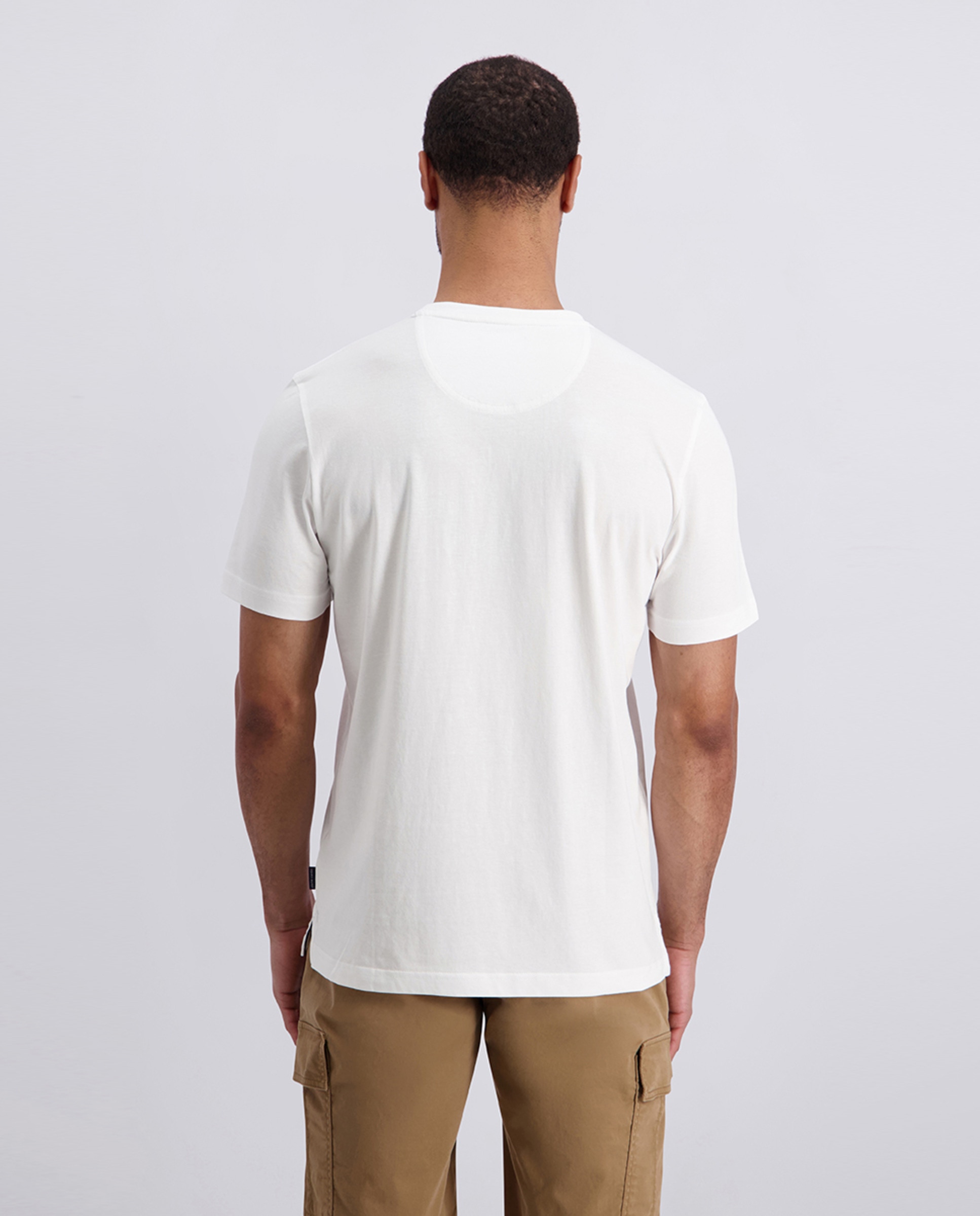 T-shirt Básica Mercerizada Custom Fit - Azul-Marinho Branco-2