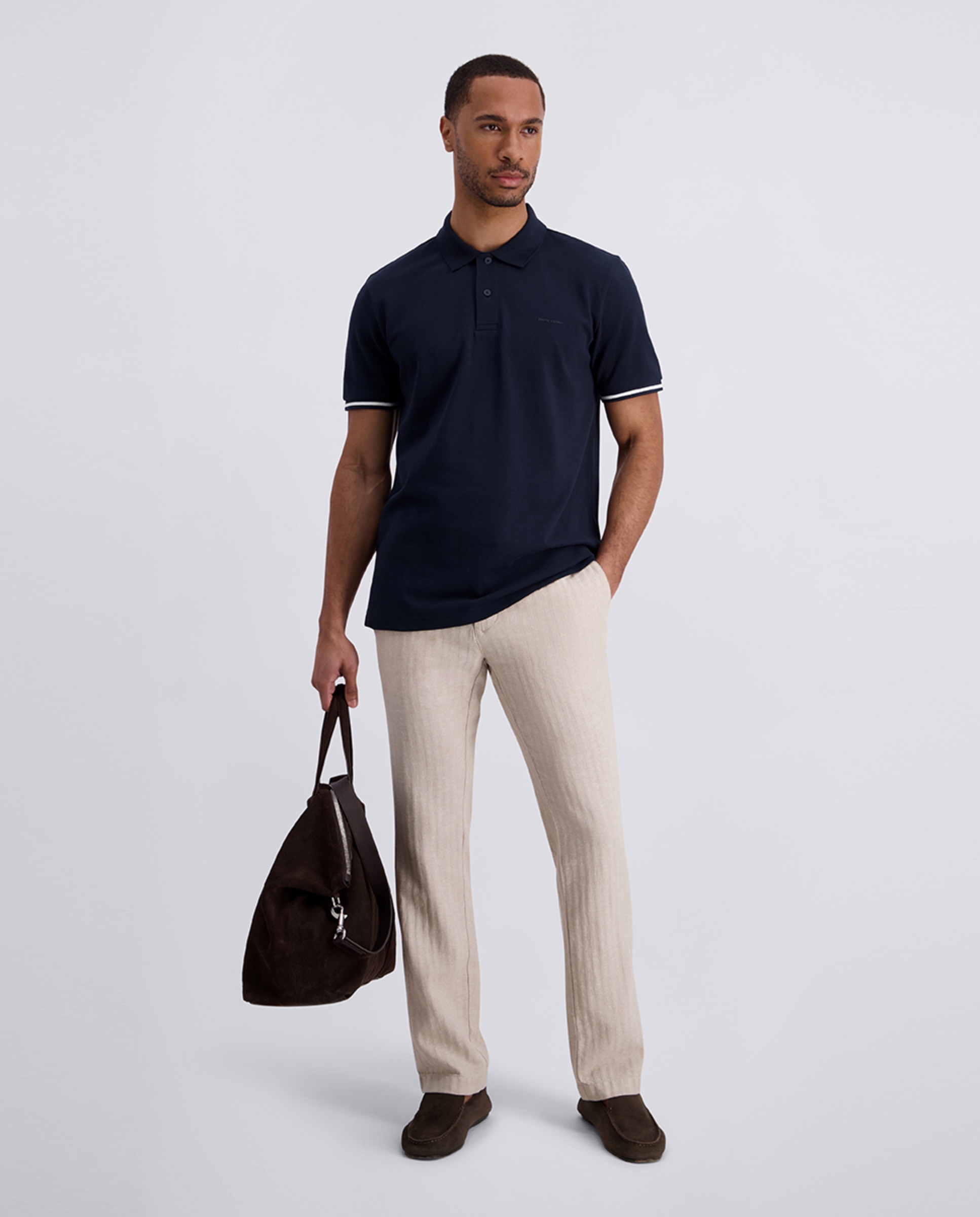 Polo básico performance pique de hombre regular fit blanco - Pierre Cardin - Azul marino Azul marino-6