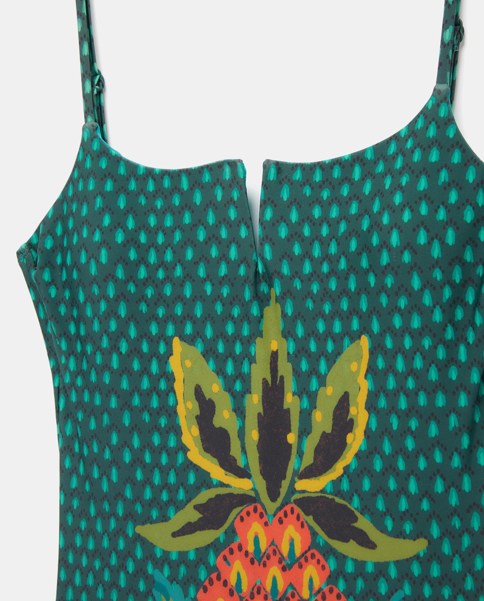 Fato de Banho de Poliamida com Estampado Verde-5