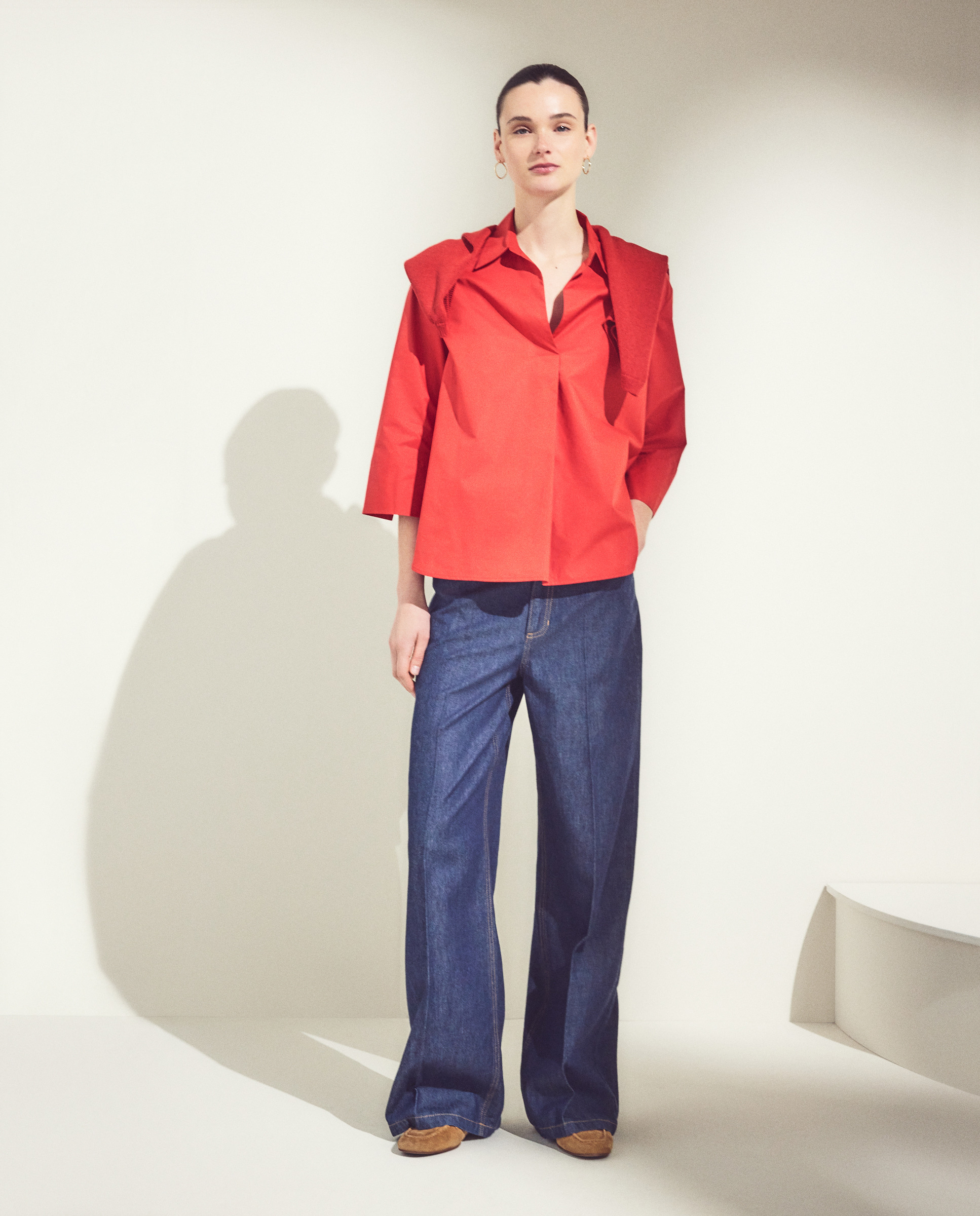 Top de Popelina com Manga Comprida Açafrão-2