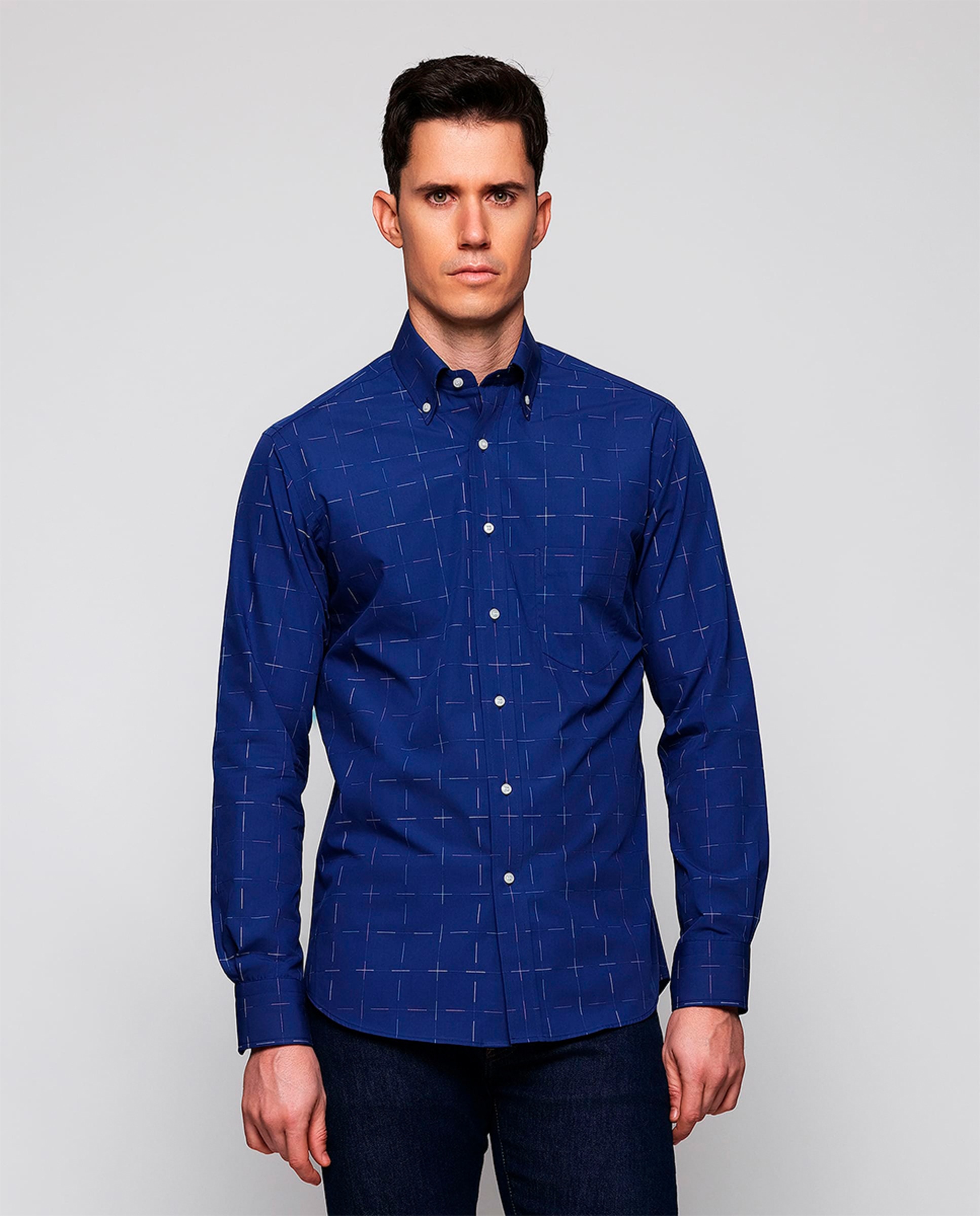 Imagem 0 de Camisa Casual aos Quadrados com Manga Comprida Tamanhos Grandes