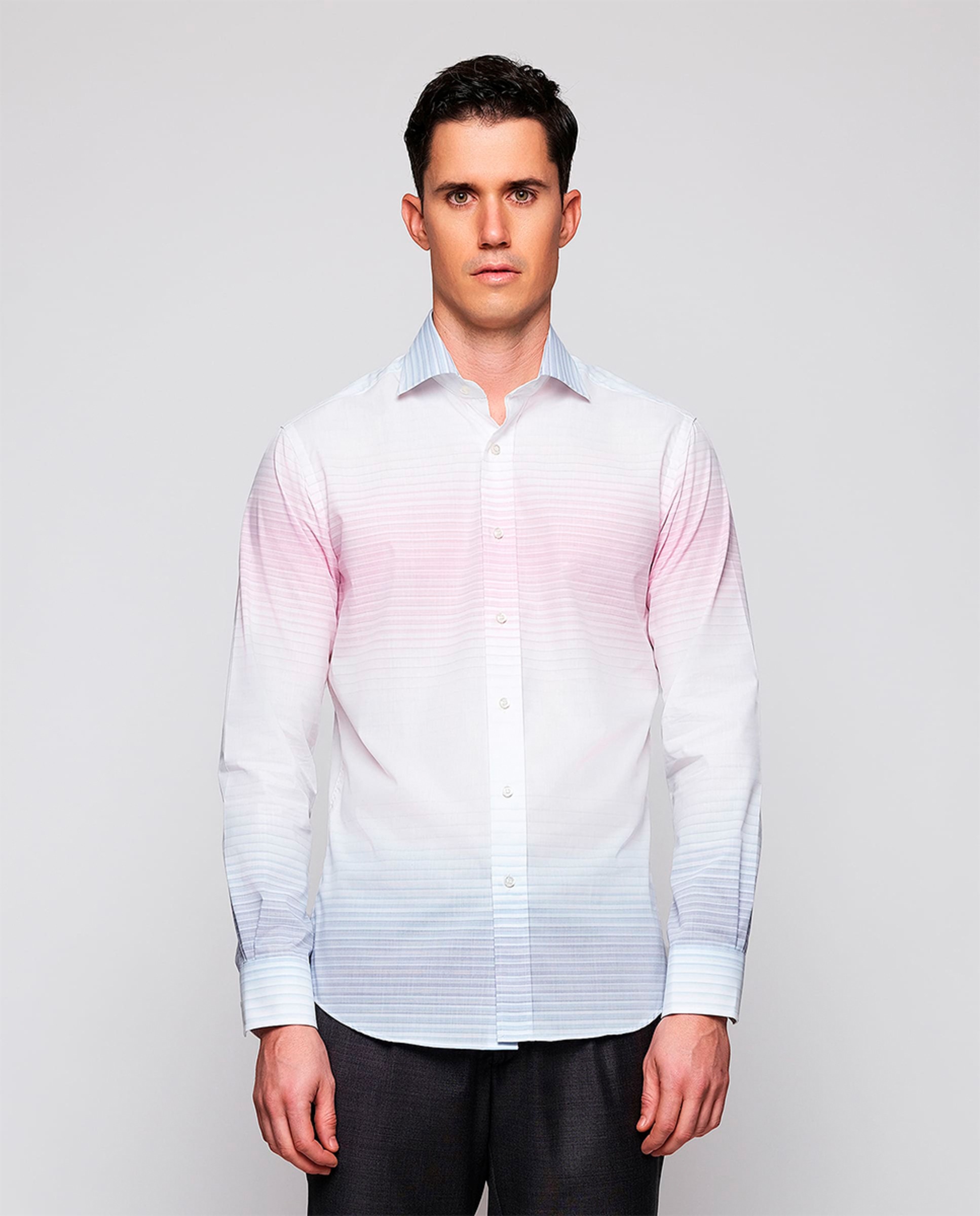Imagem 0 de Camisa de Manga Comprida com Risca Horizontal Tamanhos Grandes