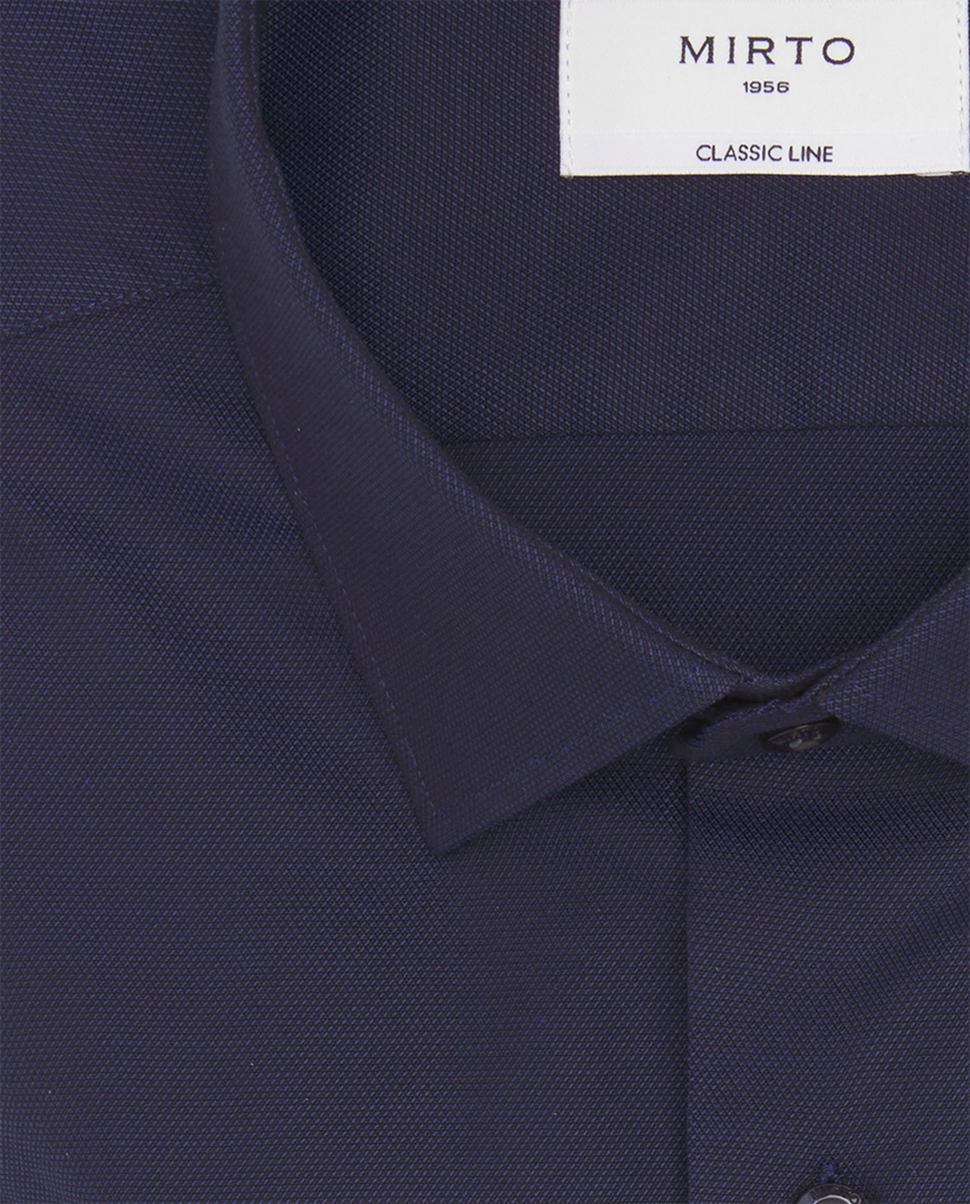 Camisa de Manga Comprida com Micro Estrutura Tamanhos Grandes Azul-marinho-4