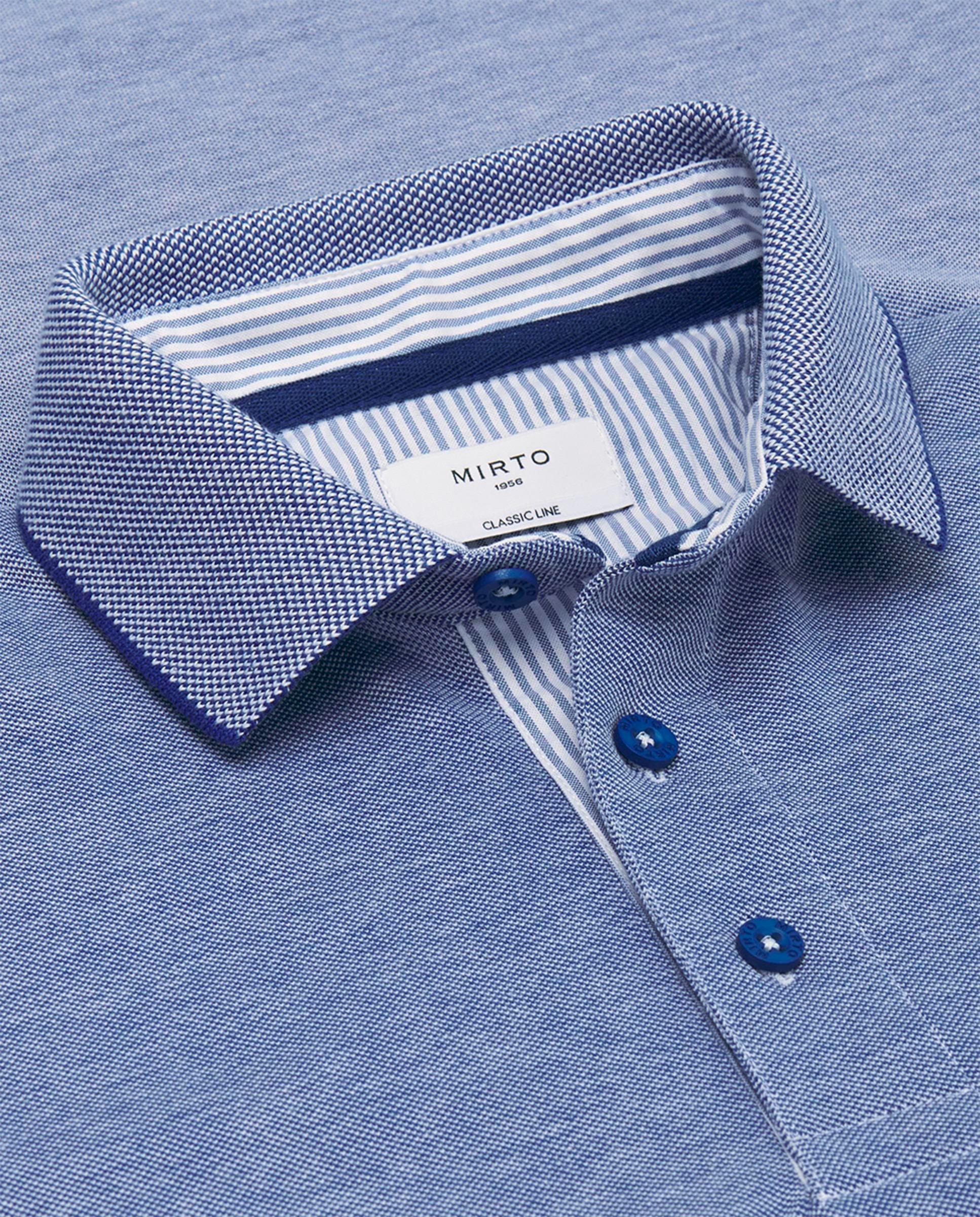 Polo Piqué de Manga Curta com Bolso Tamanhos Grandes Azul-índigo-4