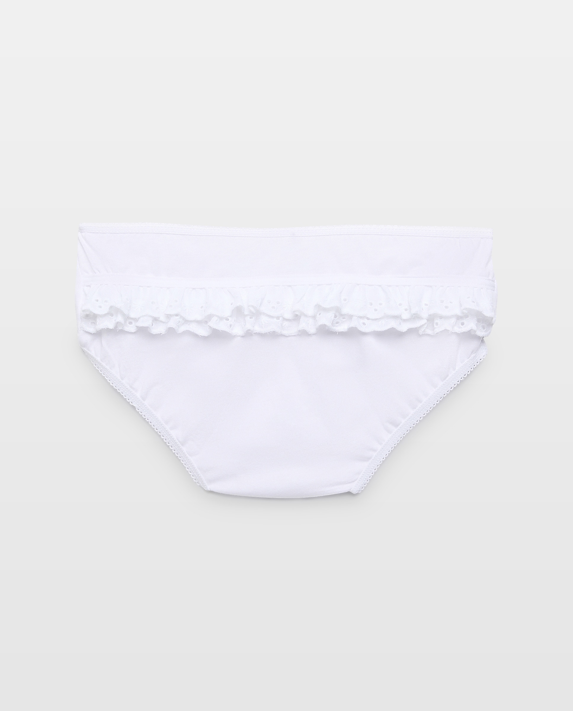 Pack de Dois Tapa-Fraldas de Bebé com Folhos Branco-2