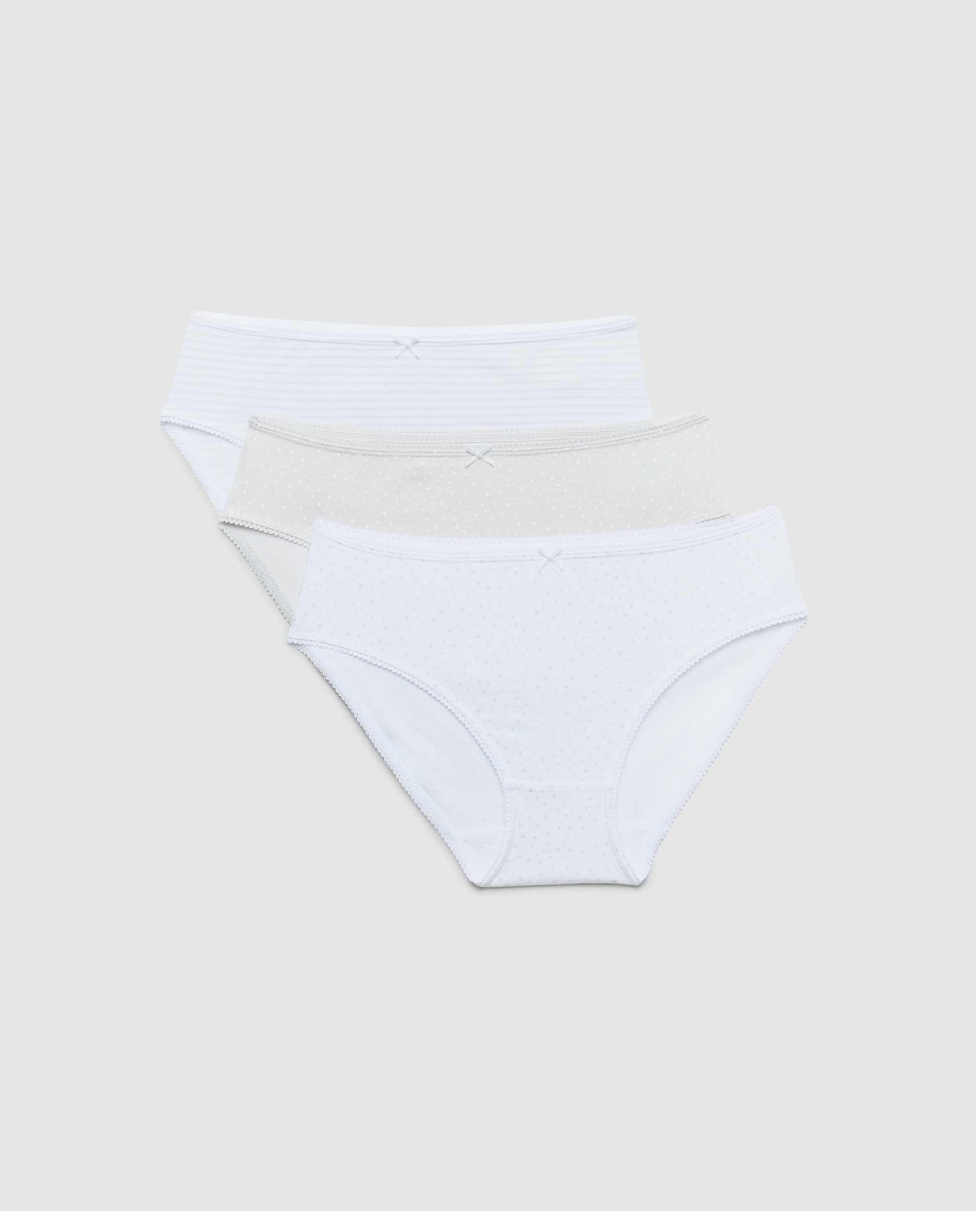 Pack de Três Cuecas com Estampados Cinzento-1