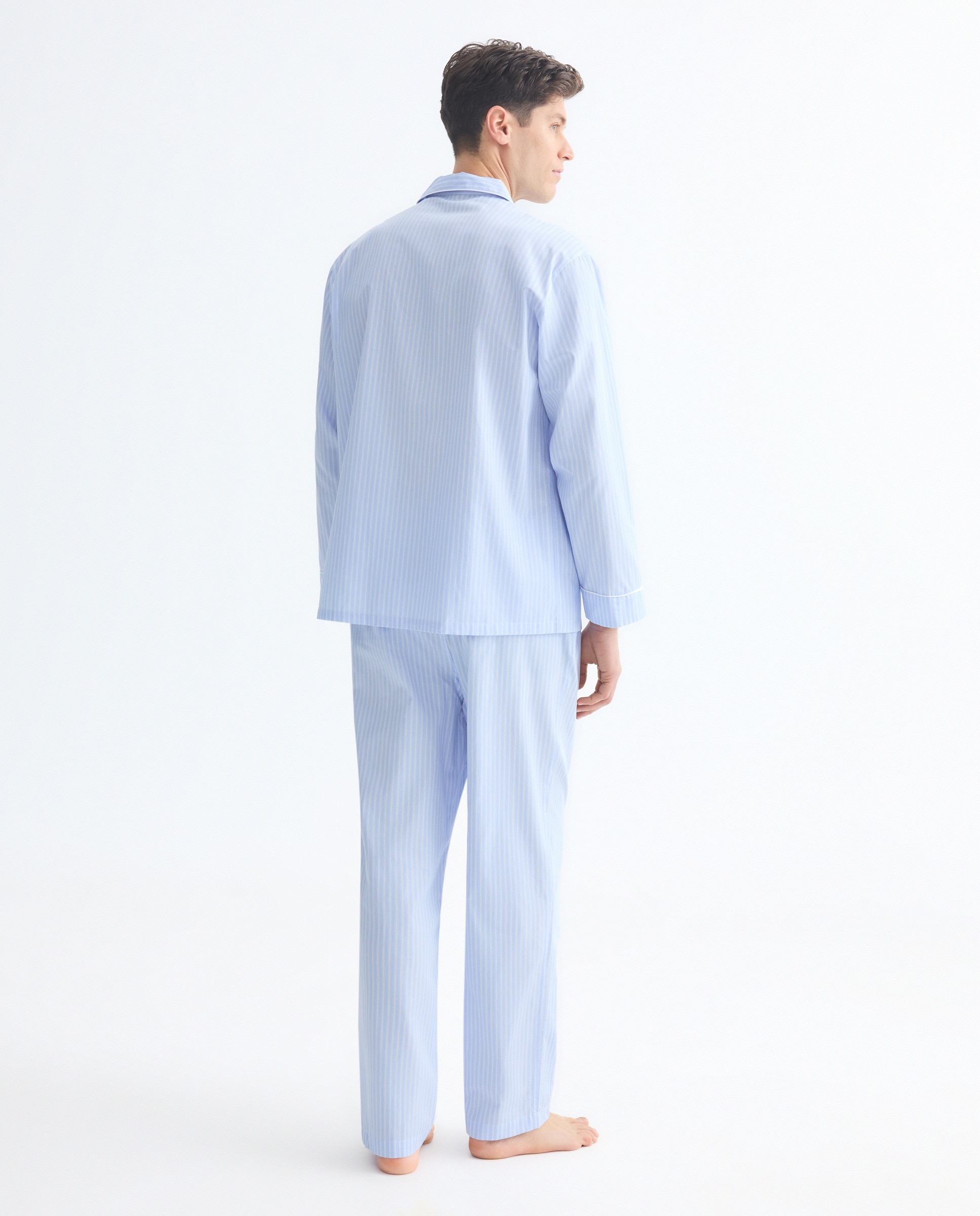 Pijama de Popelina às Riscas Branco-2