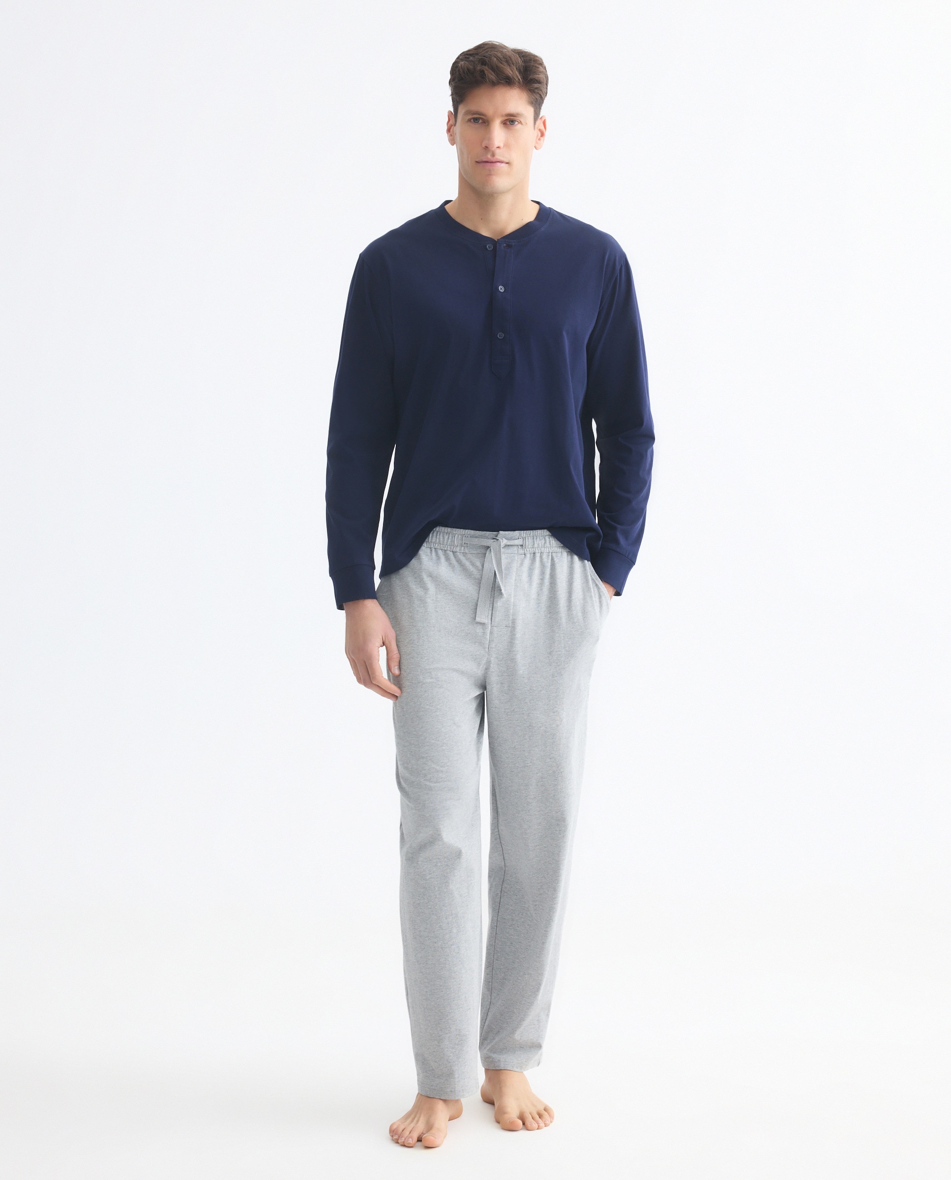 Camisola de Pijama com Algodão Sustentável 820 Cinzento Médio-1