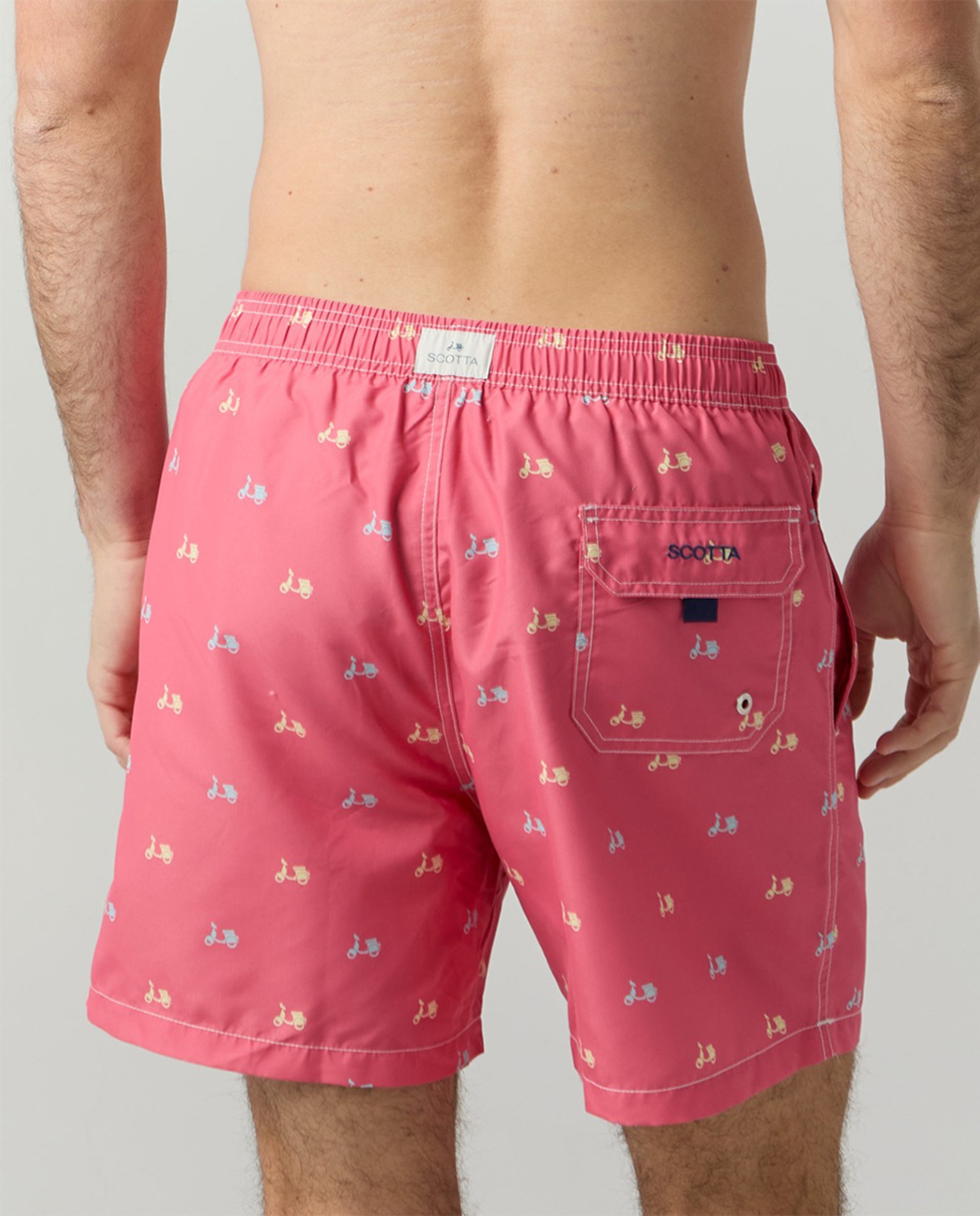 Calções de Banho com Dois Bolsos Inclinados Fúcsia-4
