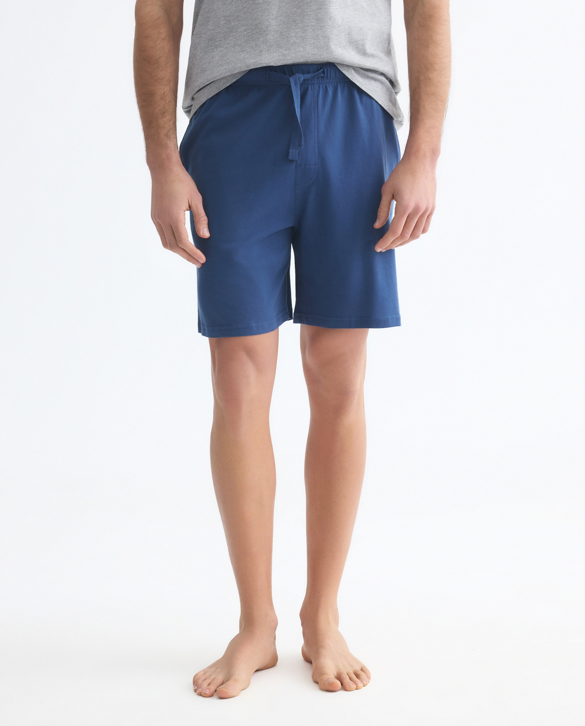 Pantalon corto punto algodón con bolsillos 430 Azul oscuro-2