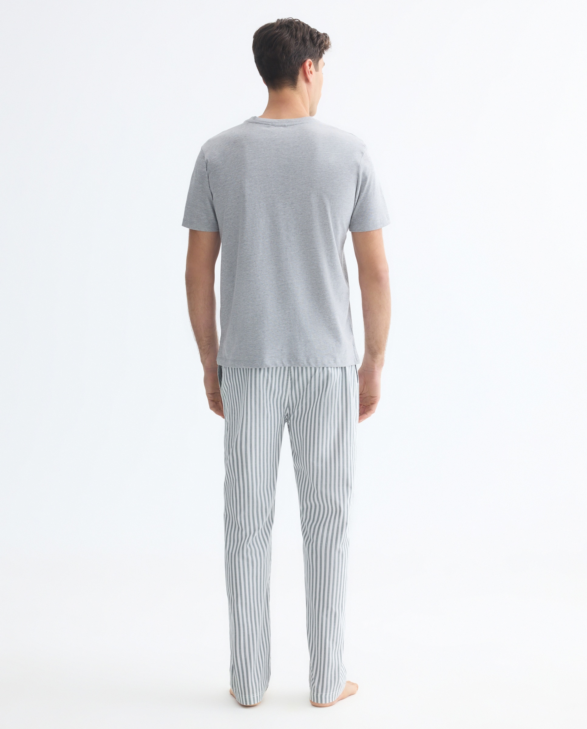 Pijama hombre combinado camiseta y pantalón largo algodón Verde-2