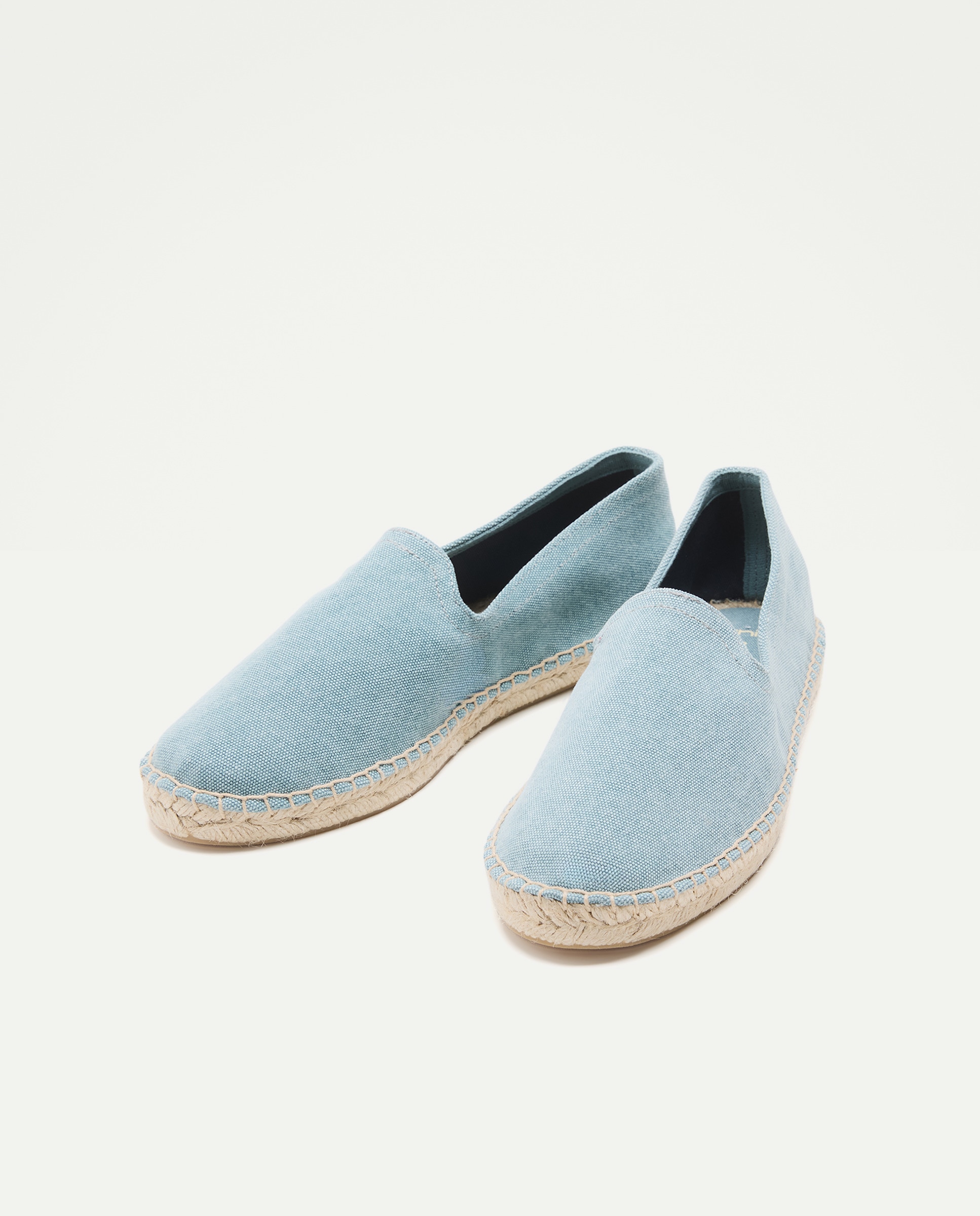 Alpargata lona lavada de hombre con piso de yute 410 Azul claro-2